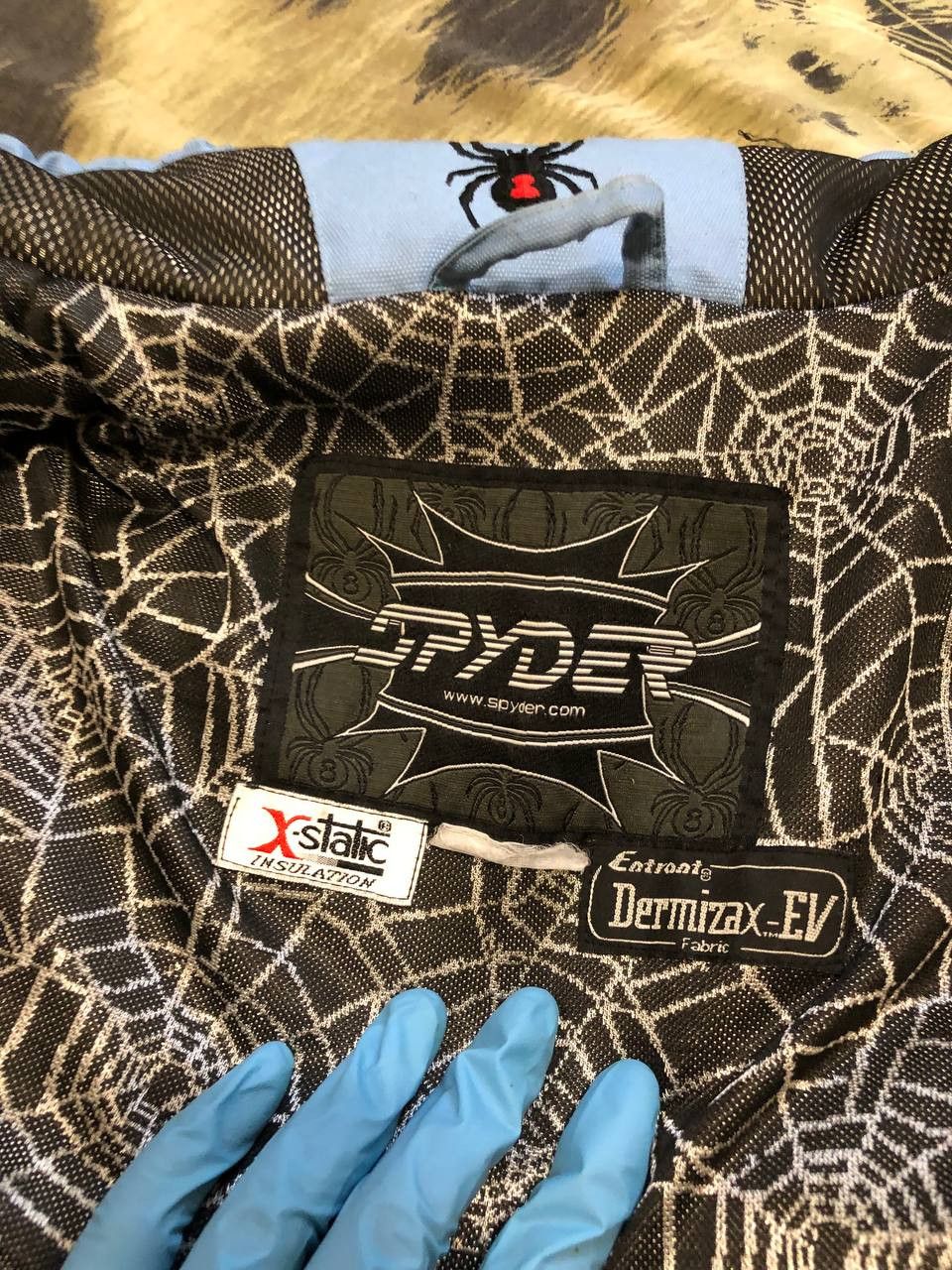 Spyder Baby Blue Spider Web ski Snowboarding Jacket vintage