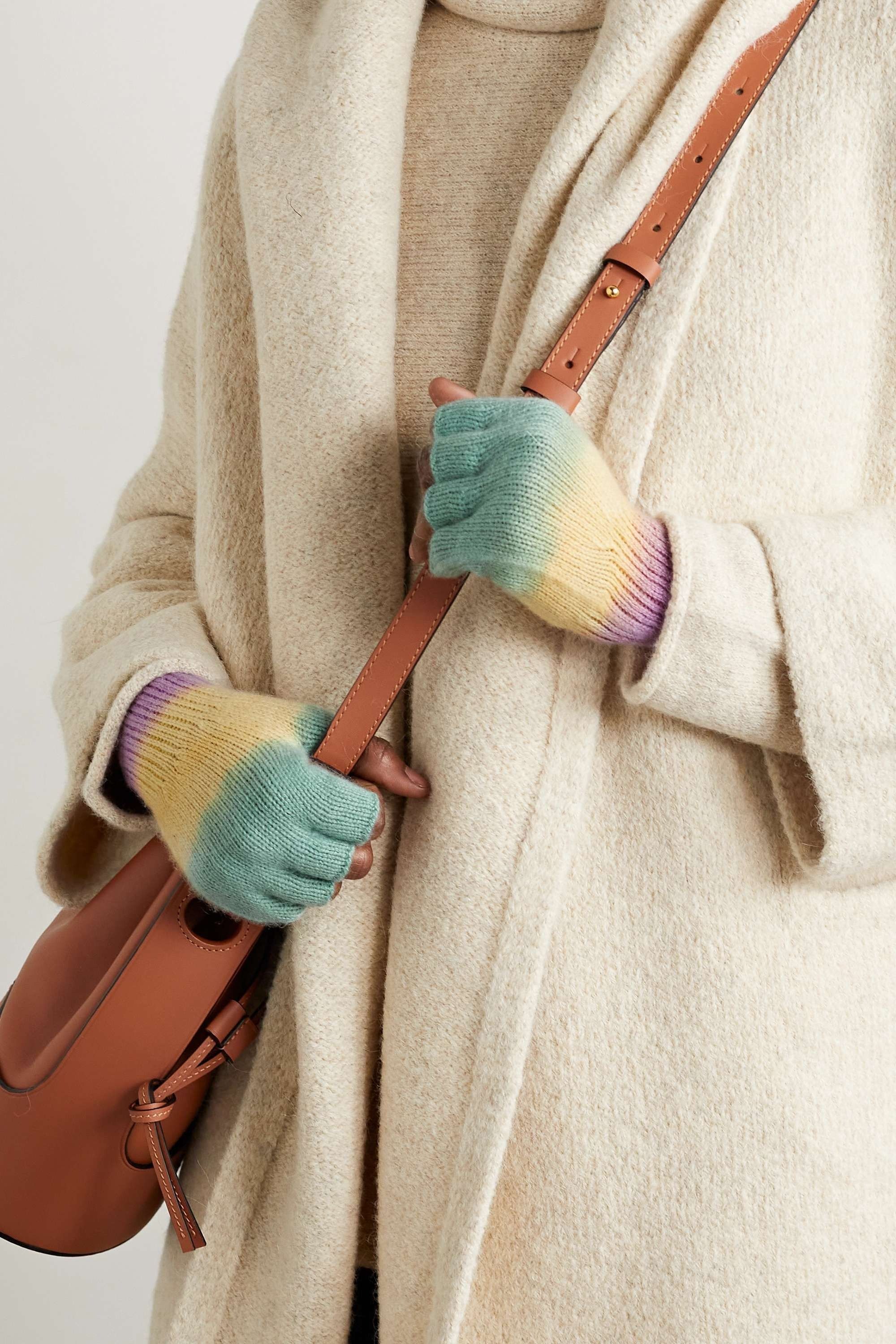 The Elder Statesman $265 The Elder Statesman Cashmere Dip Fingerless Gloves Size ONE SIZE - 3 Thumbnail