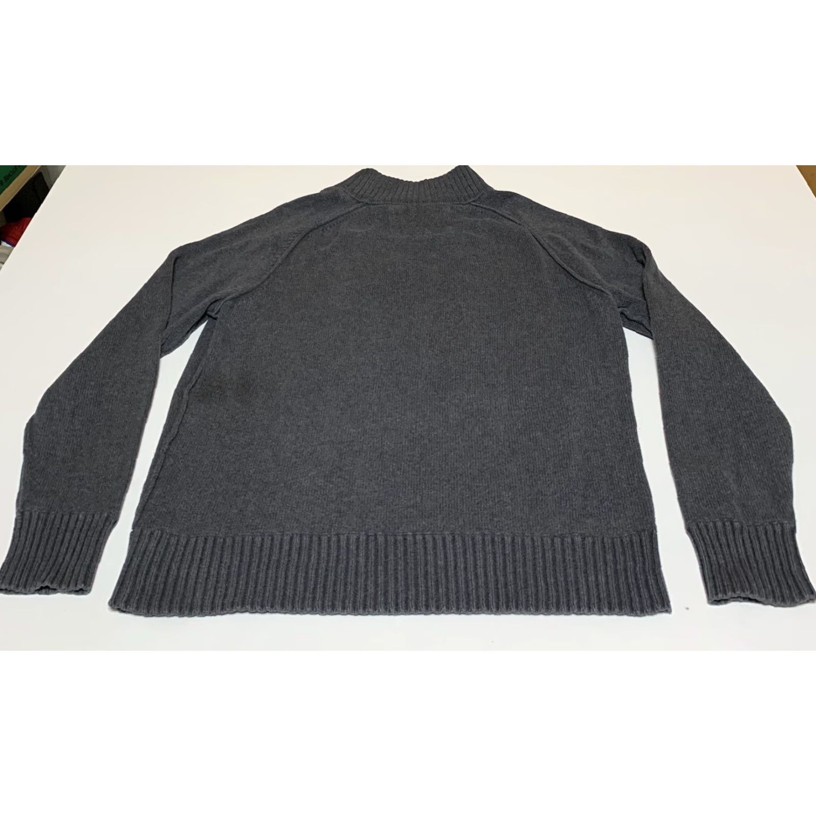 American Eagle Outfitters American Eagle Outfitters Sweater Men XL Gray 1/4 Zip 100% Cotton Pullover Mock Neck Logo KnIT Regular Size Type Size US XL / EU 56 / 4 - 3 Thumbnail