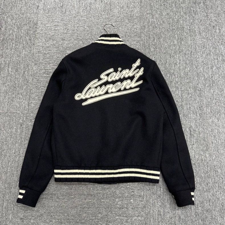 Saint Laurent Paris Saint Laurent Paris Cowhide letter wool baseball jacket Size US S / EU 44-46 / 1 - 5 Thumbnail