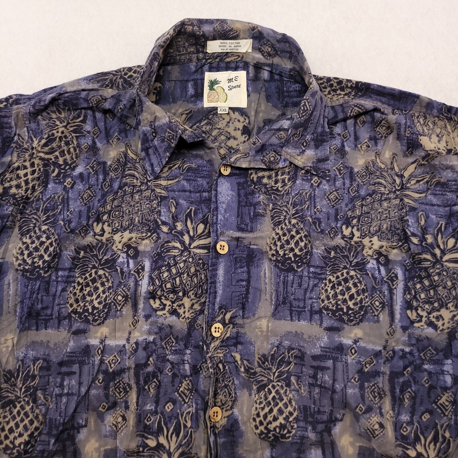 M.E. Sport ME Sport Casual Button Up Shirt Adult Mens Size 2XL Blue Size US XXL / EU 58 / 5 - 1 Thumbnail