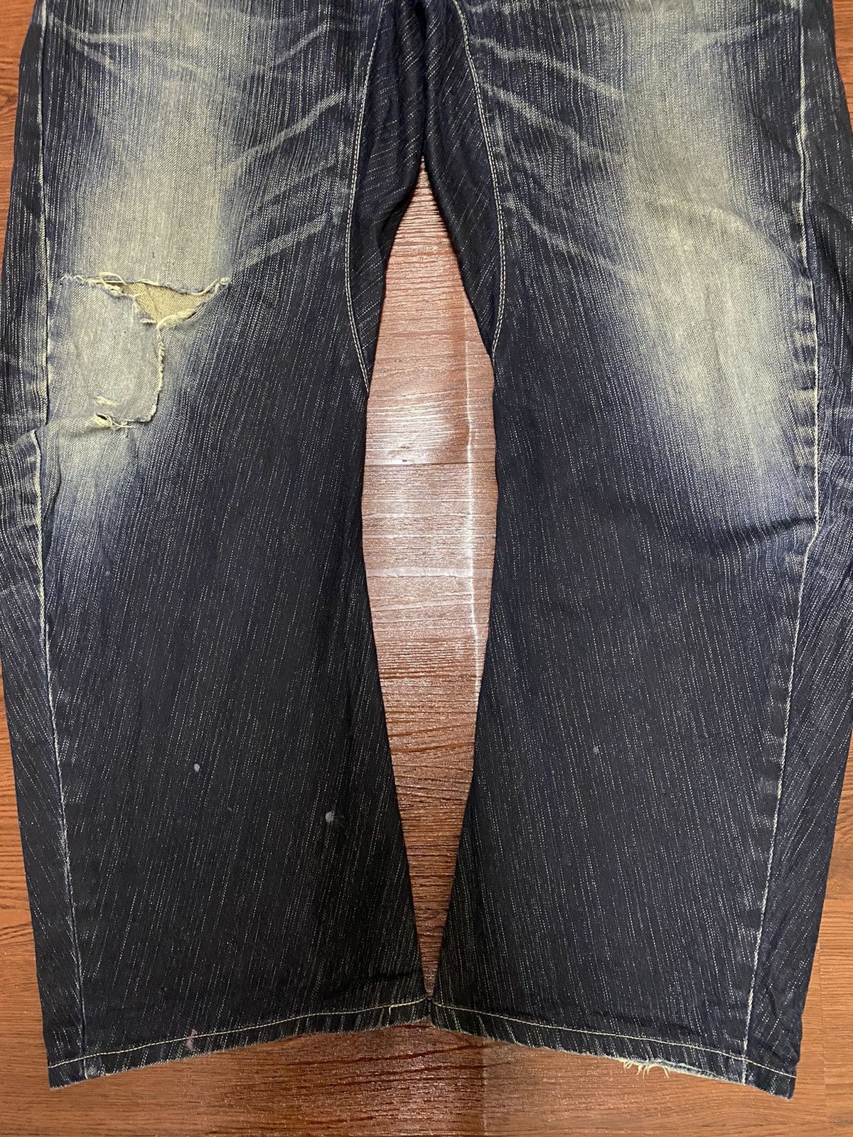 Edwin Japanese Brand Edwin XV Baggy Twisted Leg Distressed Jeans Size US 34 / EU 50 - 5 Thumbnail