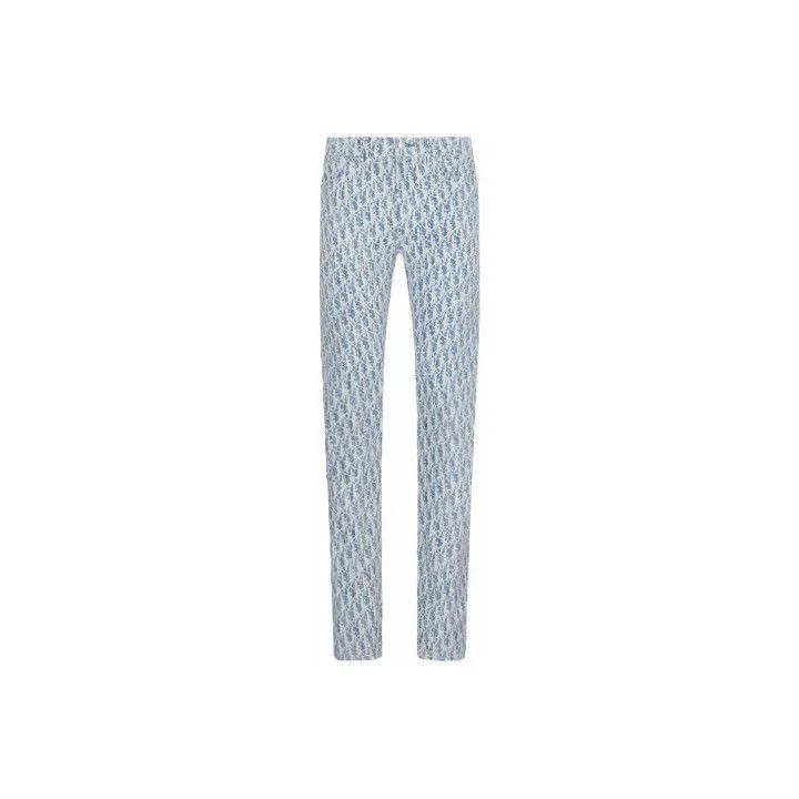 Dior Dior Blue Floral Slim Fit Denim Pants 0079-2507