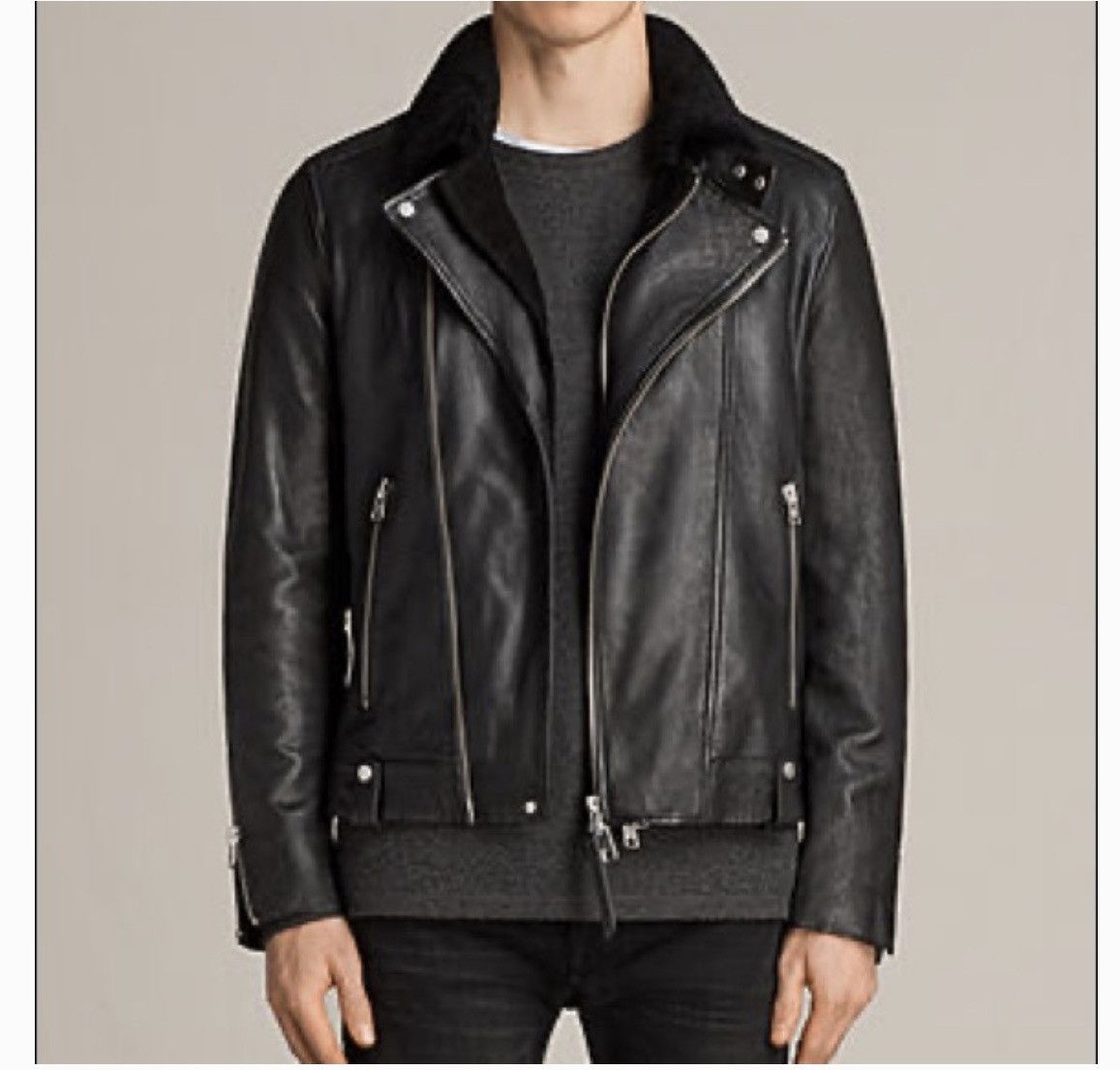 Allsaints Allsaints Prospect Leather Biker Size US M / EU 48-50 / 2 - 14 Thumbnail