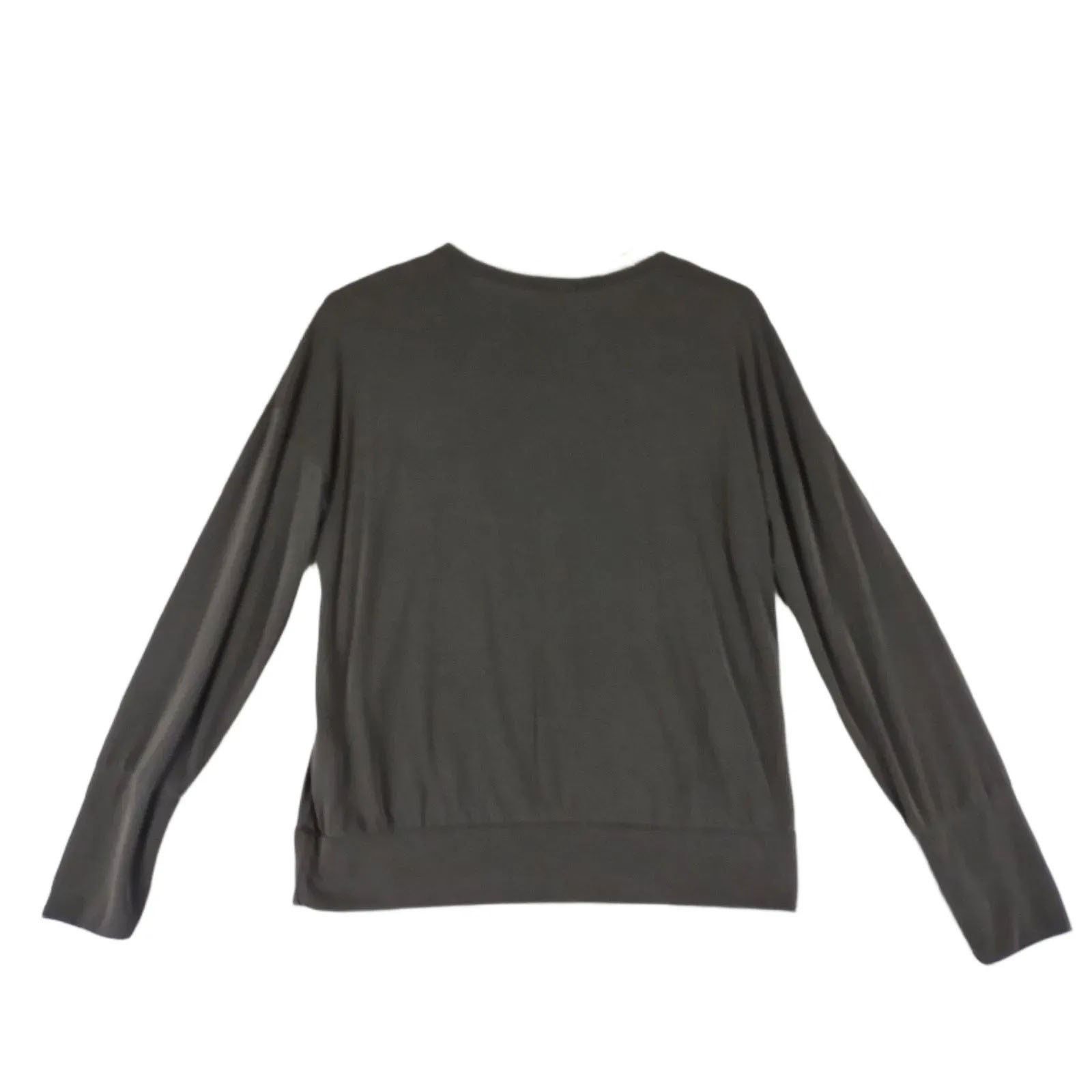 Other PEYTON JENSEN Model Blend Keyhole V-Neck Black Top, Made USA Size M / US 6-8 / IT 42-44 - 6 Thumbnail