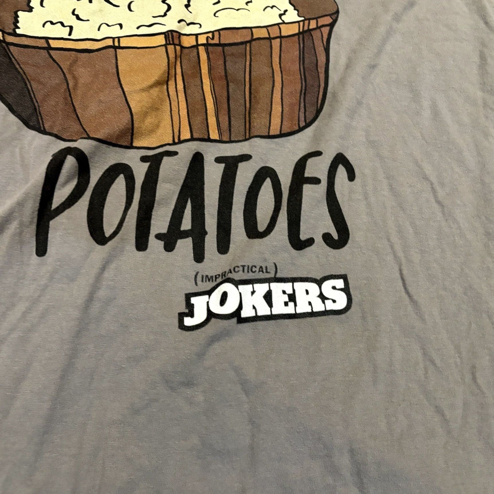 Gildan Tru Tv Impractical Jokers Scoopski Potatoes Comedy Tee Joe Sal Murr Q 2XL Gray Cotton T-Shirt Mens Size US XXL / EU 58 / 5 - 5 Thumbnail