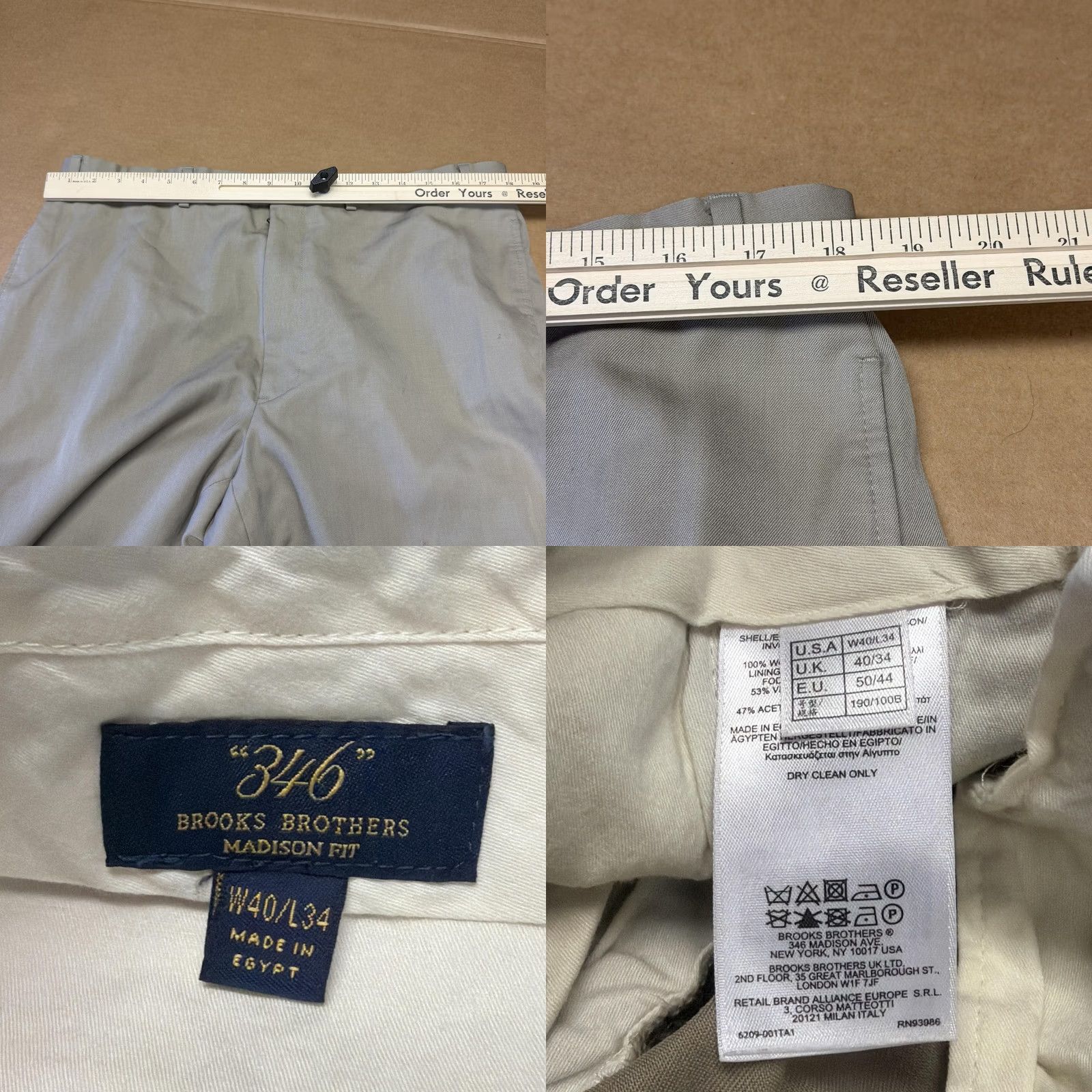 Brooks Brothers Brooks Brothers 346 Madison Fit Flat Front Dress Pants Mens 40x28 Gray Wool Straight Leg Bandless Size US 40 / EU 56 - 9 Thumbnail