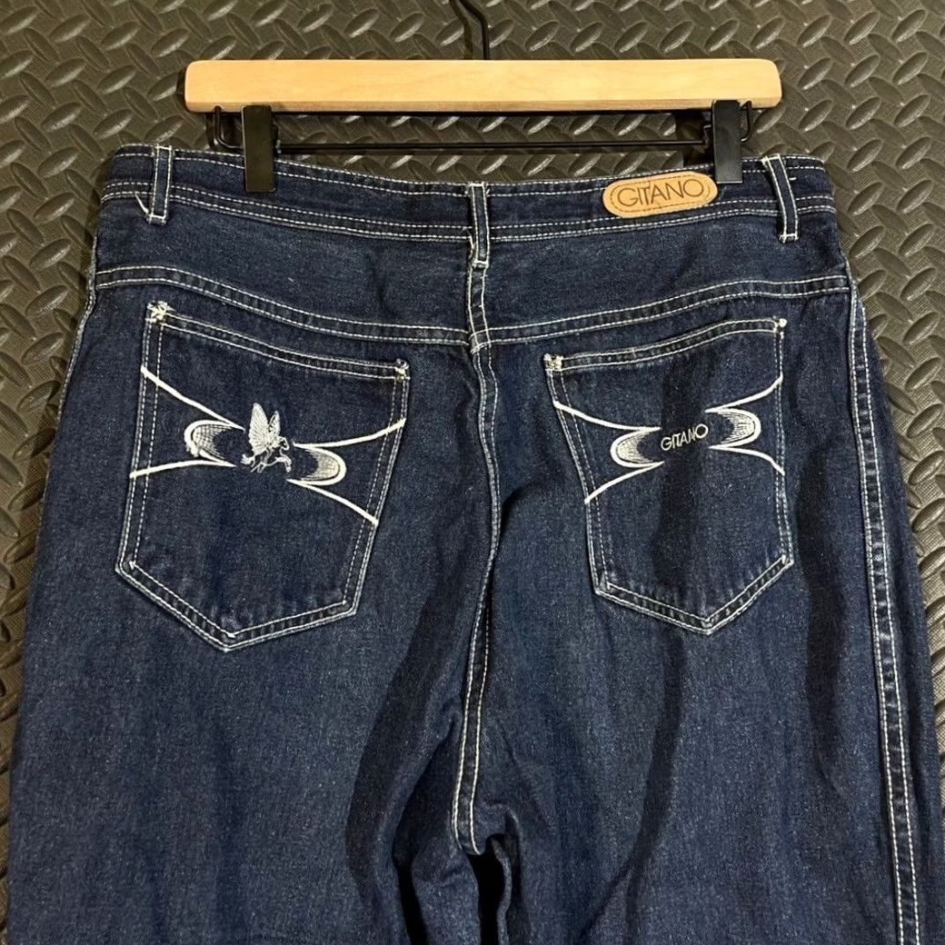 Vintage VTG Gitano Blue Straight Leg Denim Jeans Men 34 Blue Pocket Design Straight Jeans 27in Inseam Mens Regular Size 34 Size US 34 / EU 50 - 3 Thumbnail