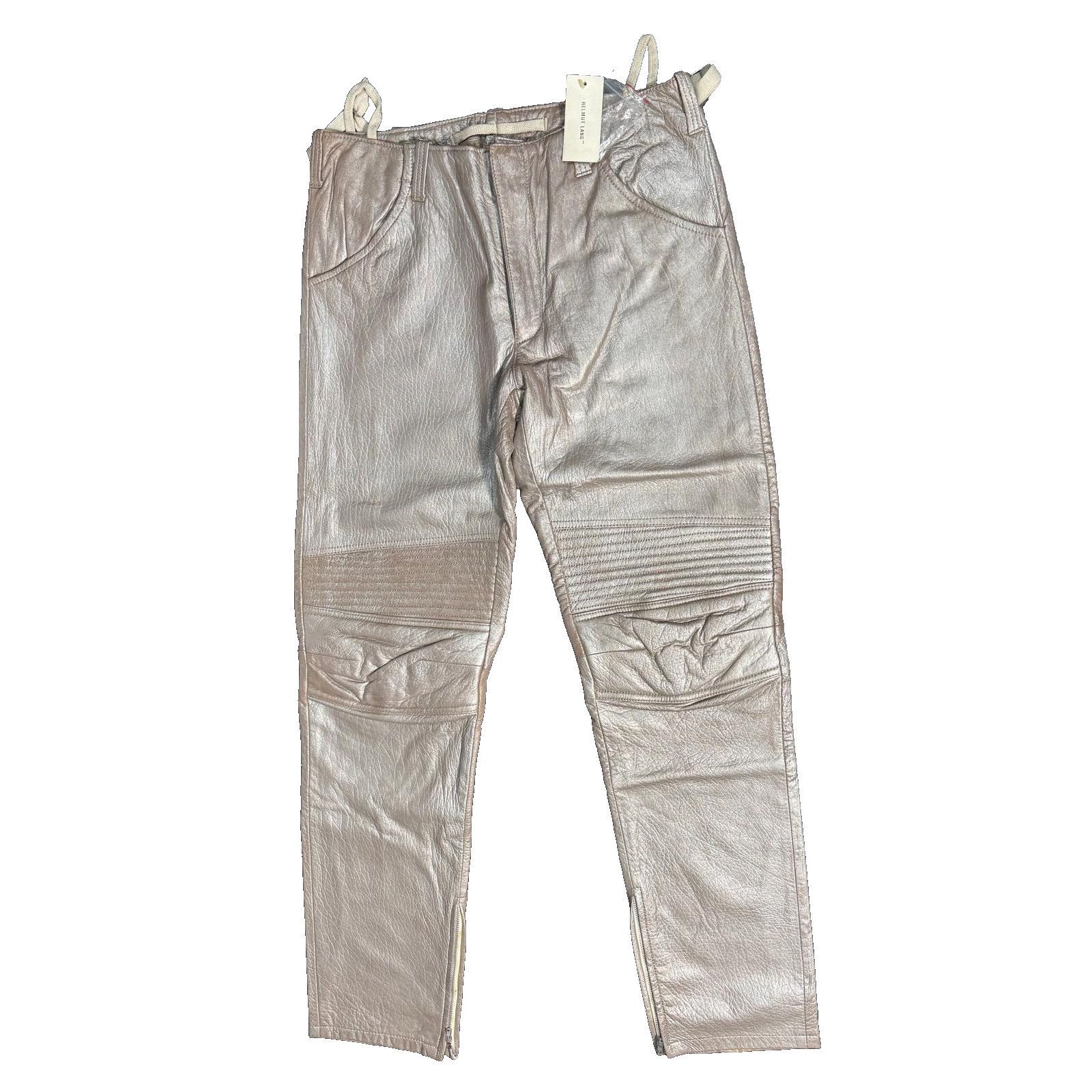 Archive Helmut Lang Leather Trousers HELMUT LANG Metallic Silver