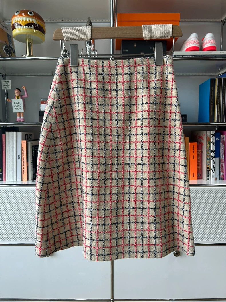 Gucci Gucci Red Blue Check Wool Skirt-dmc Size 38" / US 16 / IT 52 - 1 Thumbnail