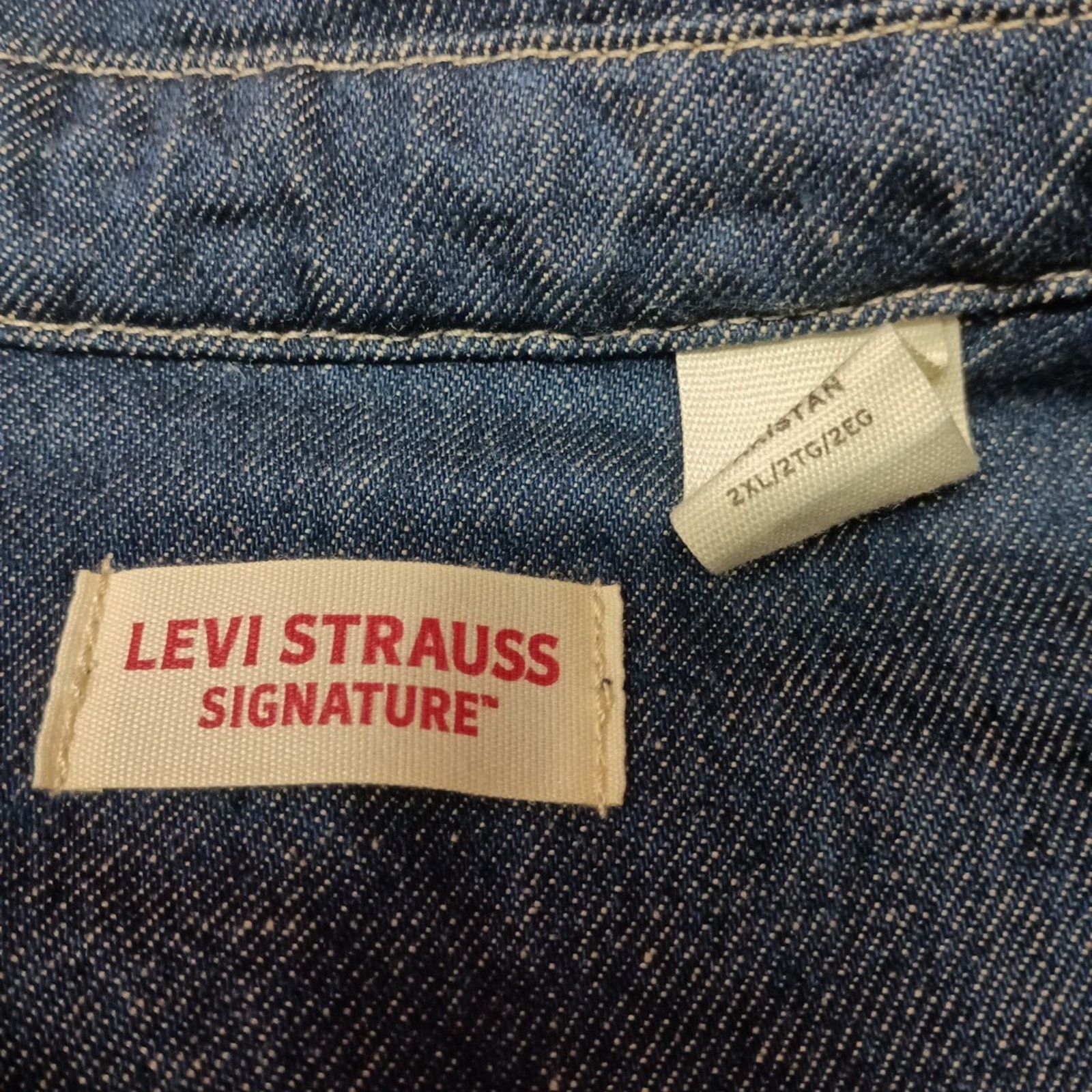 Levi's Levi Strauss Utility Shirt Jacket Men's 2XL Blue Denim Snap Size US XXL / EU 58 / 5 - 6 Thumbnail