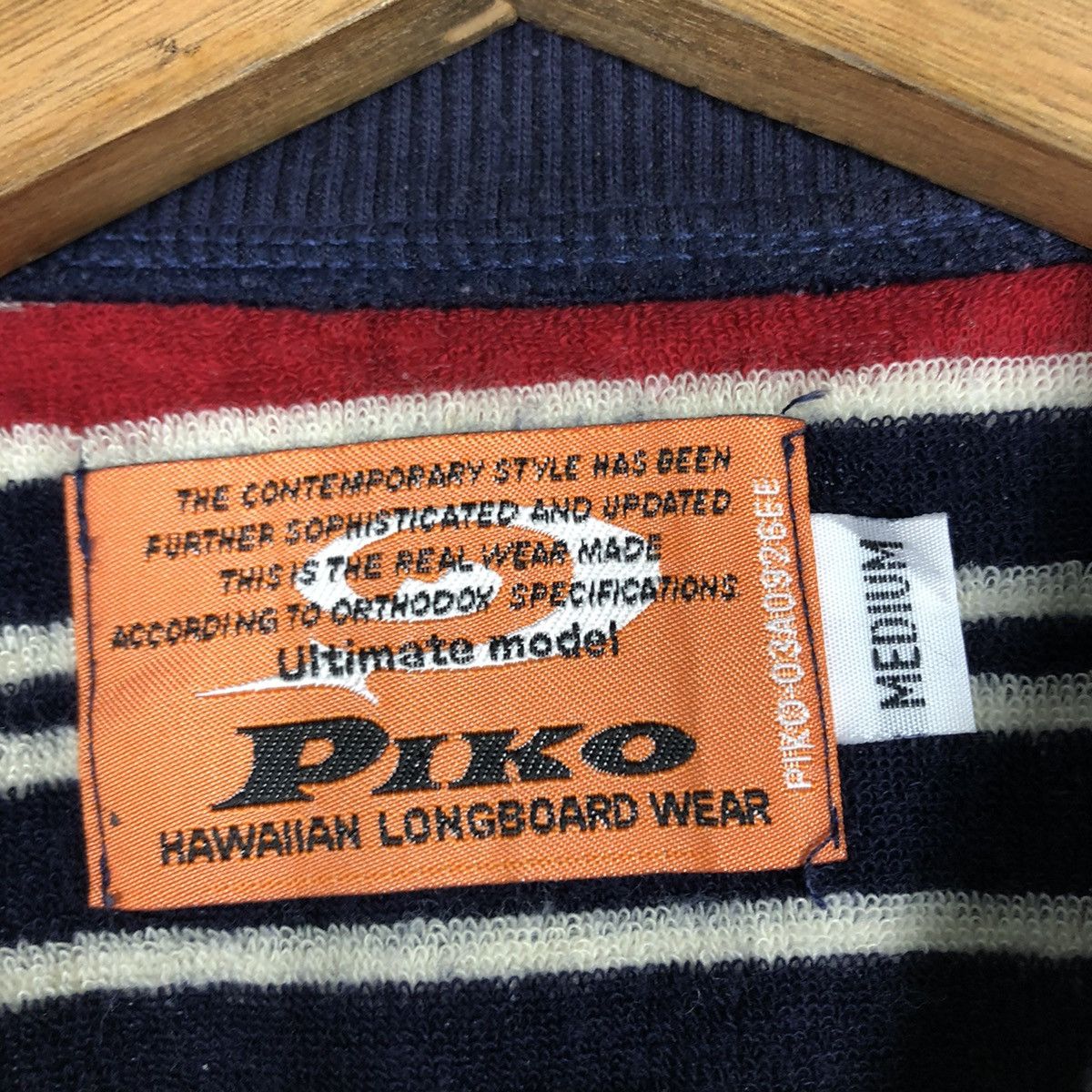 Japanese Brand 📌Vintage Striped Design T-Shirt Round Neck Piko Size US M / EU 48-50 / 2 - 12 Thumbnail
