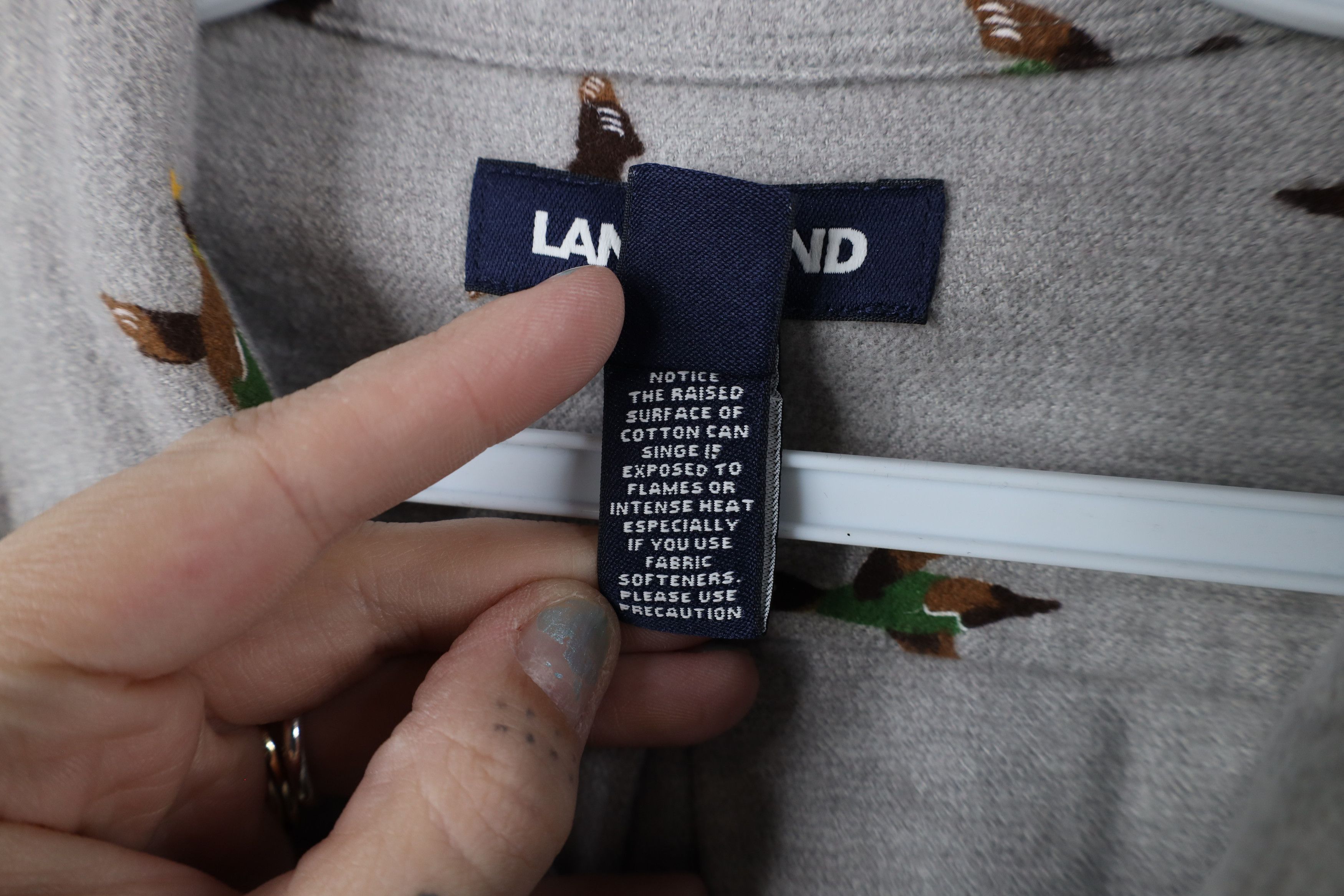 Lands' End × Vintage Vintage Lands End Over Print Chamois Cloth Button Down Shirt Size US XL / EU 56 / 4 - 8 Thumbnail