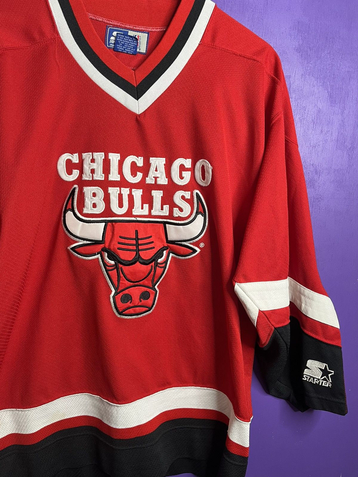 NBA × Starter × Vintage Vintage 90s Starter Chicago bulls hockey jersey Size US M / EU 48-50 / 2 - 3 Thumbnail