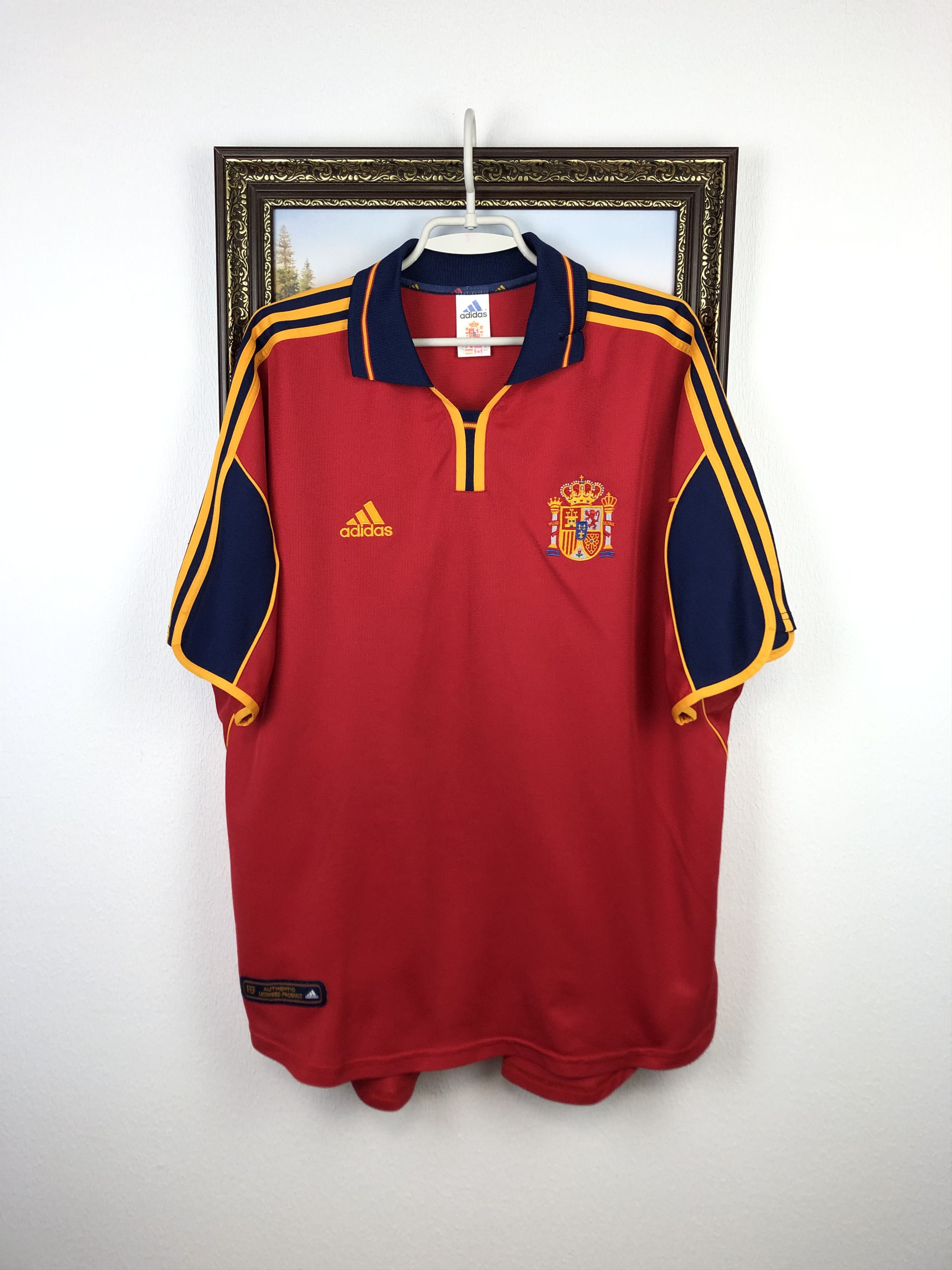 Adidas Spain football shirt Soccer Adidas Tee Trikot National Size US XL / EU 56 / 4 - 1 Thumbnail