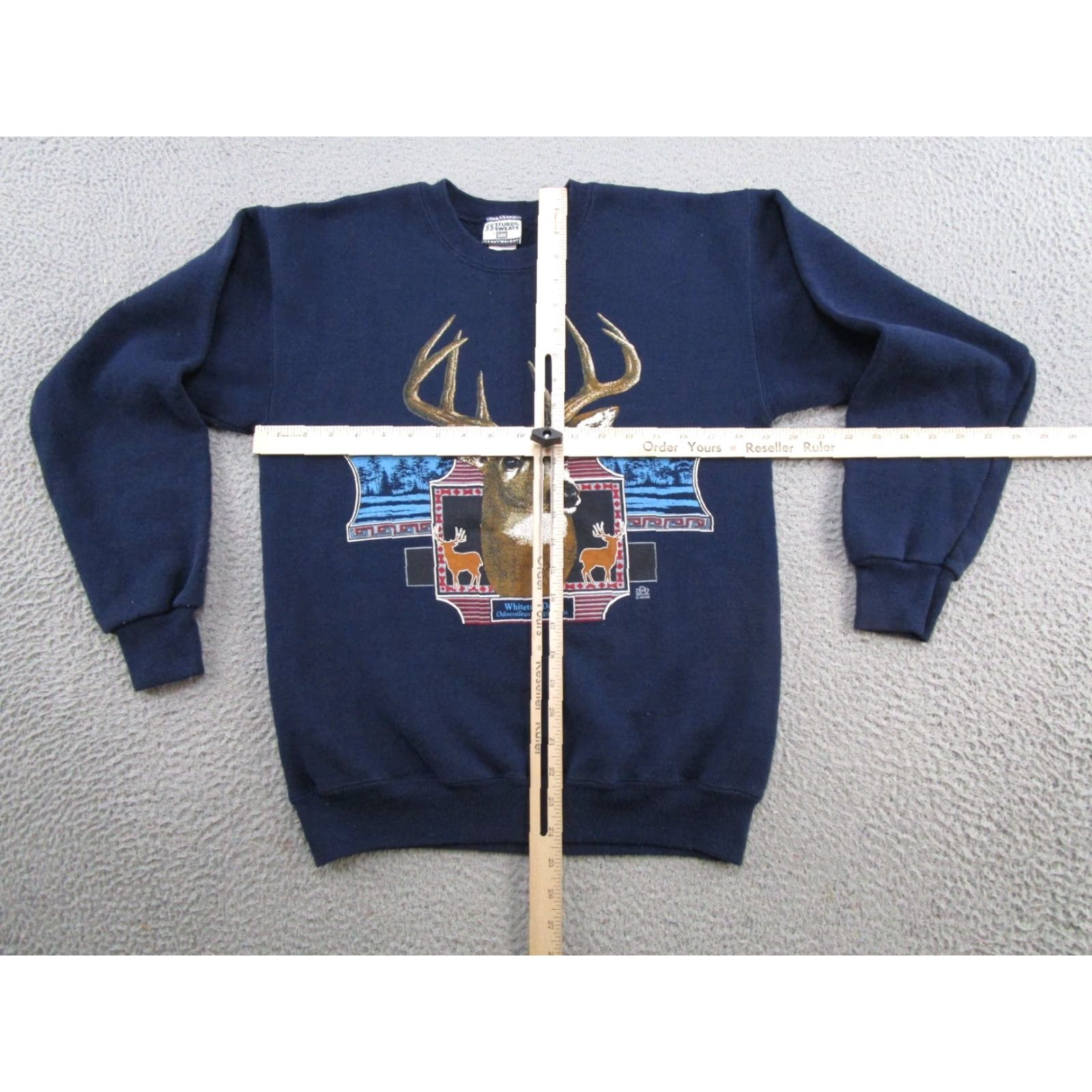 Lee VINTAGE Lee Sweatshirt Mens Regular Size M Blue Cotton Fleece 90s Sports Sweater All Seasons Hooded Graphic Whitetail Deer Pullover Crew Neck Size M Size US M / EU 48-50 / 2 - 5 Thumbnail