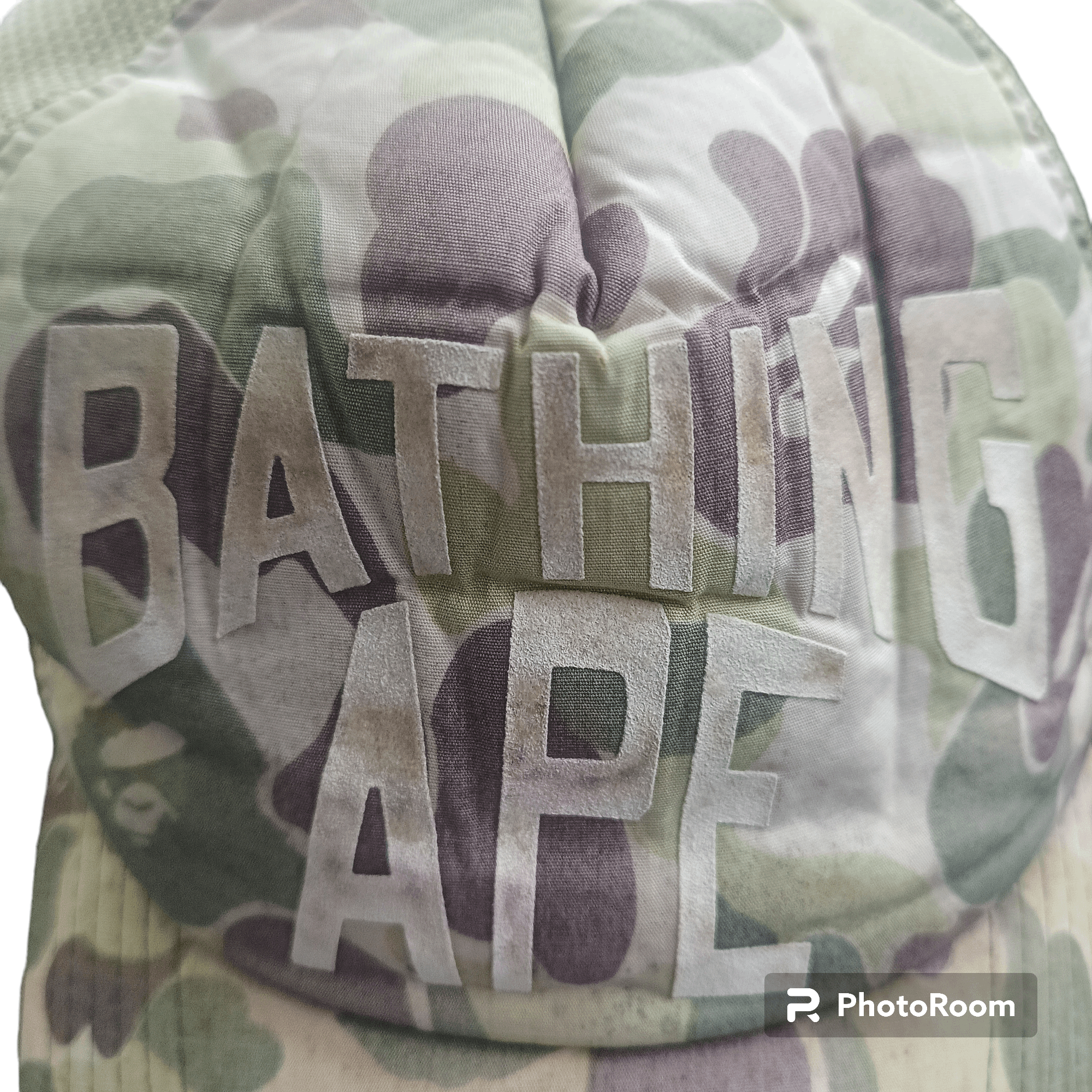 Bape × Vintage Vintage BAPE Camo NYC Logo distressed Mesh Cap Size ONE SIZE - 3 Thumbnail