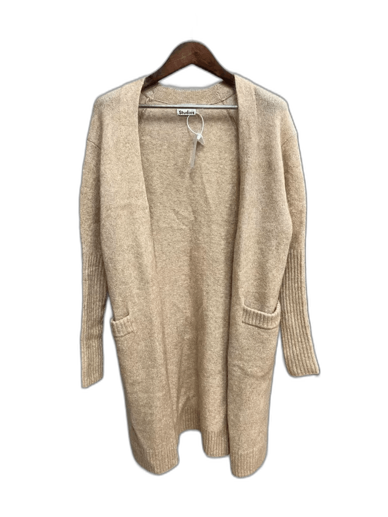 Acne Studios Long Brown Knitted Cardigan
