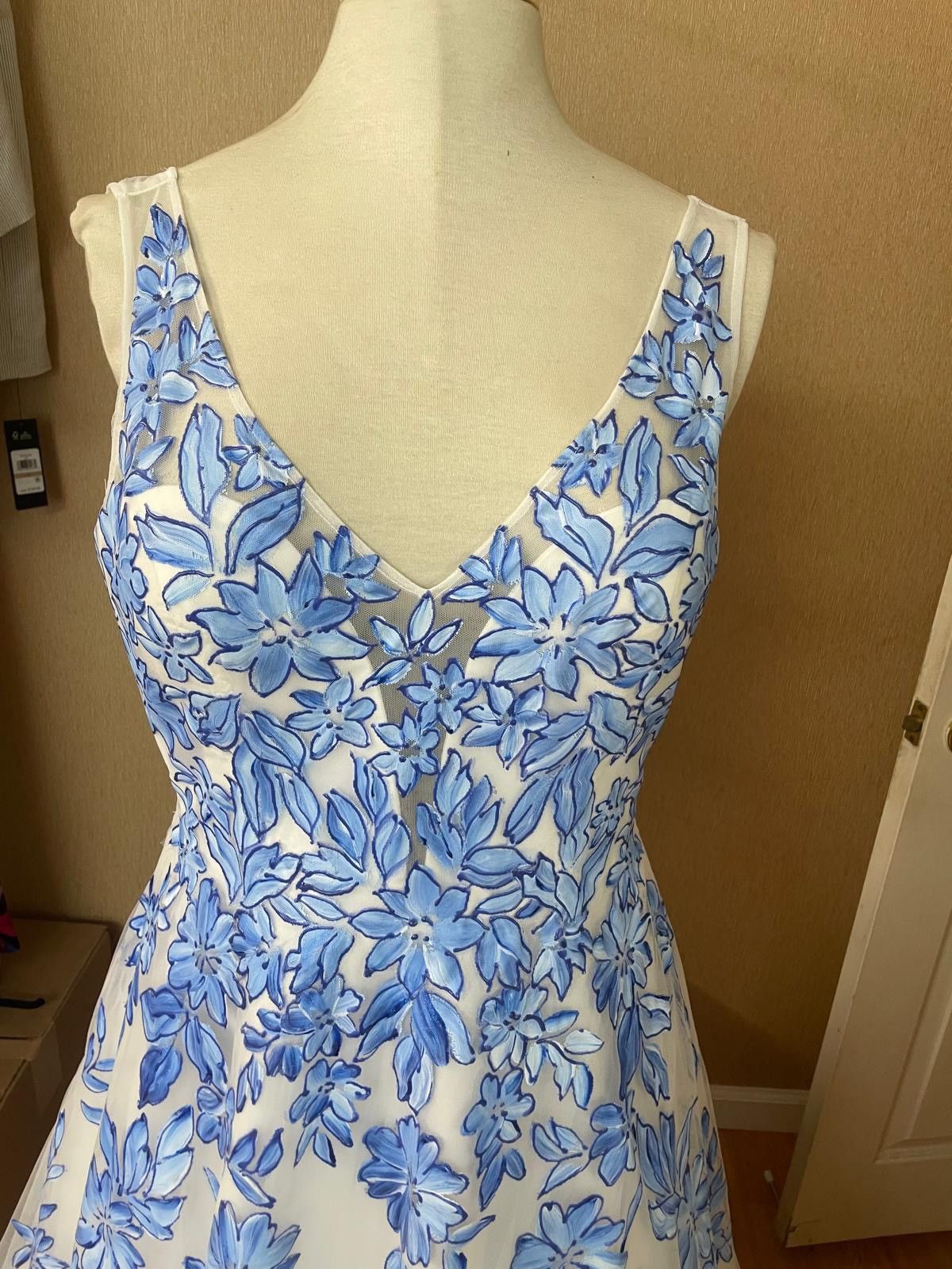 Other White and blue floral embroidered dress Size XL / US 12-14 / IT 48-50 - 10 Thumbnail