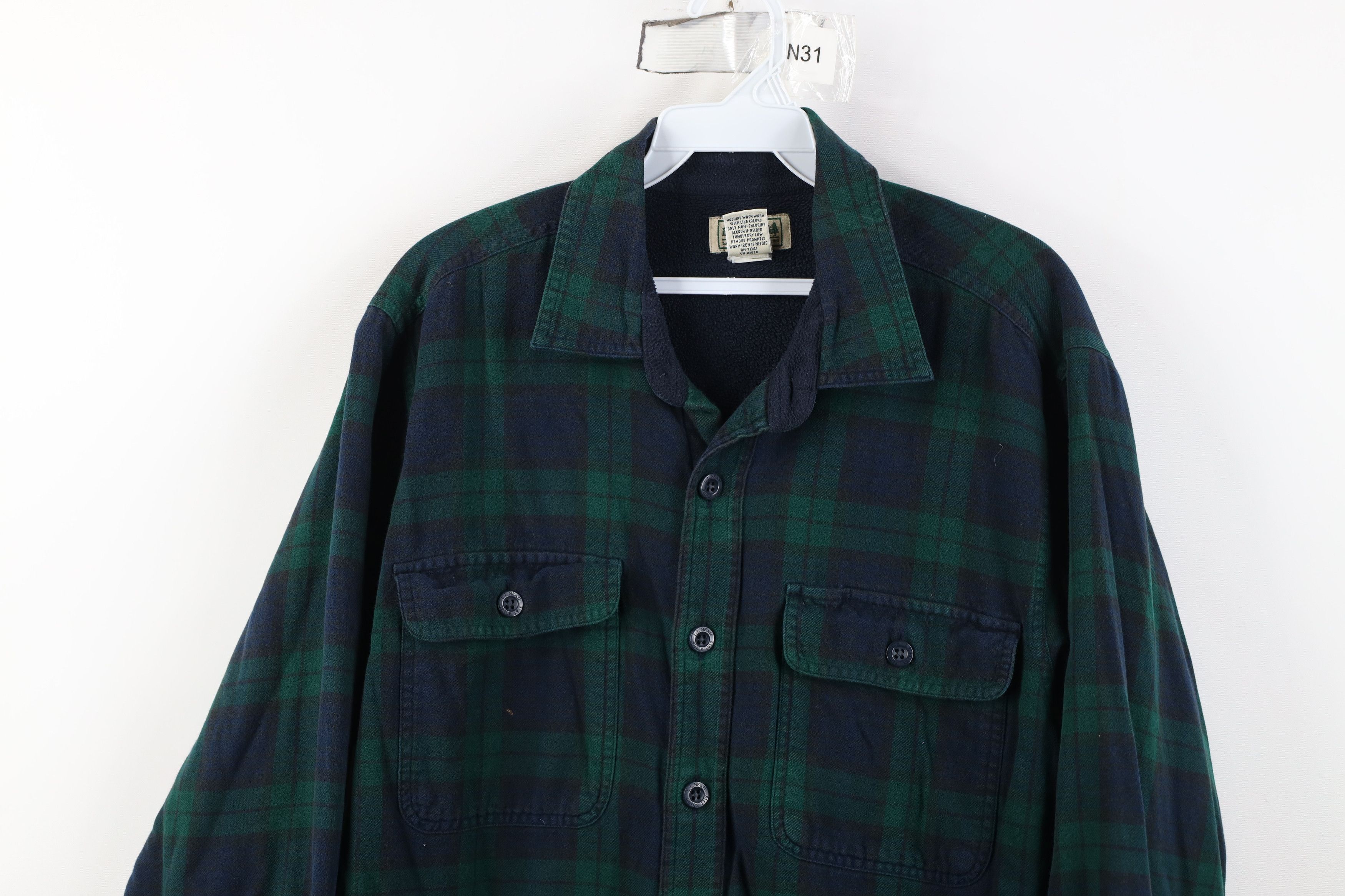 L.L. Bean Vintage LL Bean Fleece Lined Flannel Shirt Jacket Plaid Size US M / EU 48-50 / 2 - 2 Thumbnail