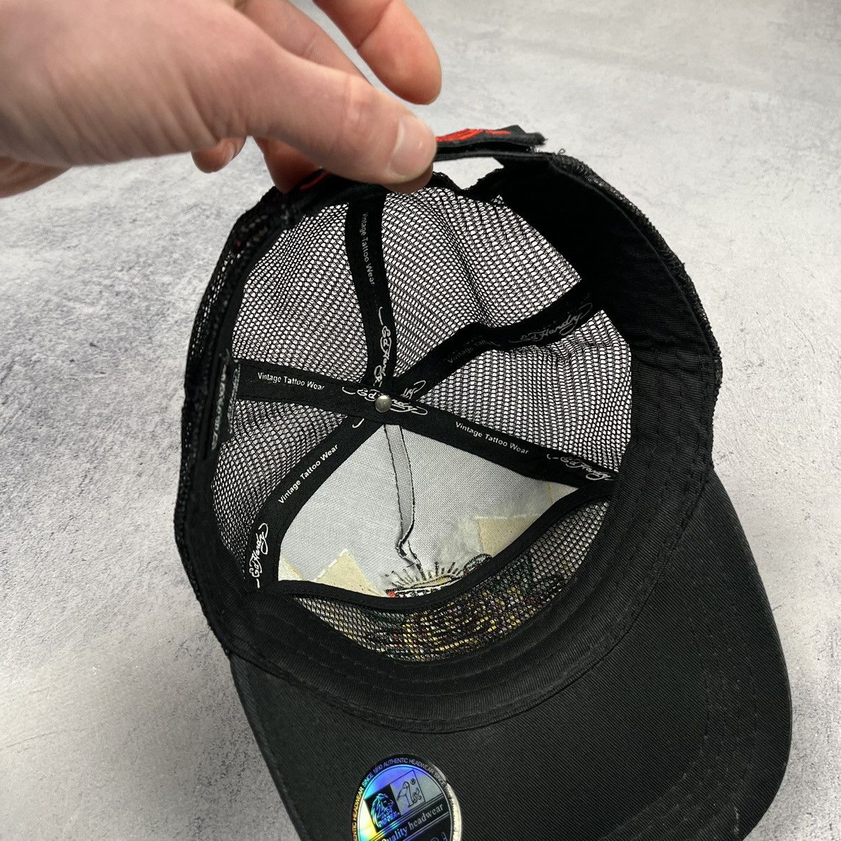 Ed Hardy × Vintage Vintage Ed Hardy rose tattoo y2k trucker cap 90’s Size ONE SIZE - 10 Thumbnail