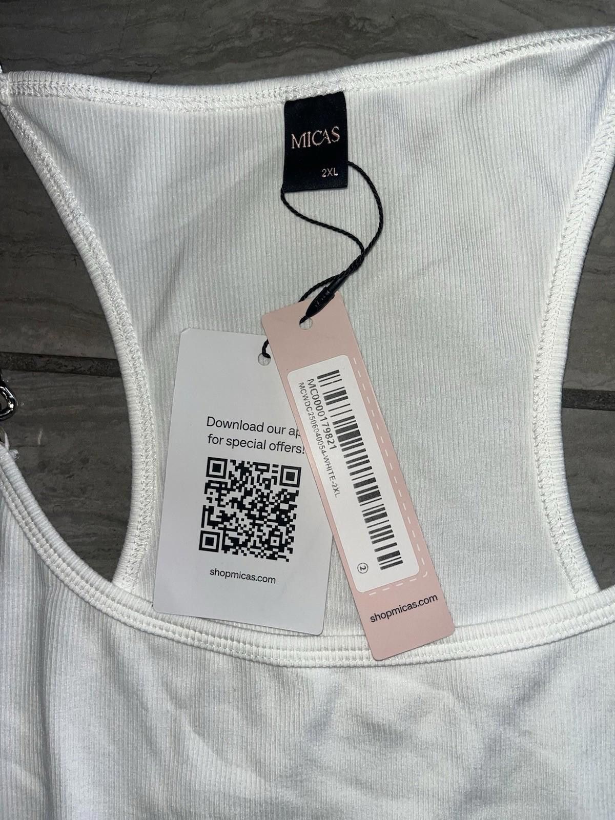 Issey Miyake NWT Micas White Chain Straps Racingback Tank Top Size 2XL Size XXL / US 16-18 / IT 52-54 - 3 Thumbnail