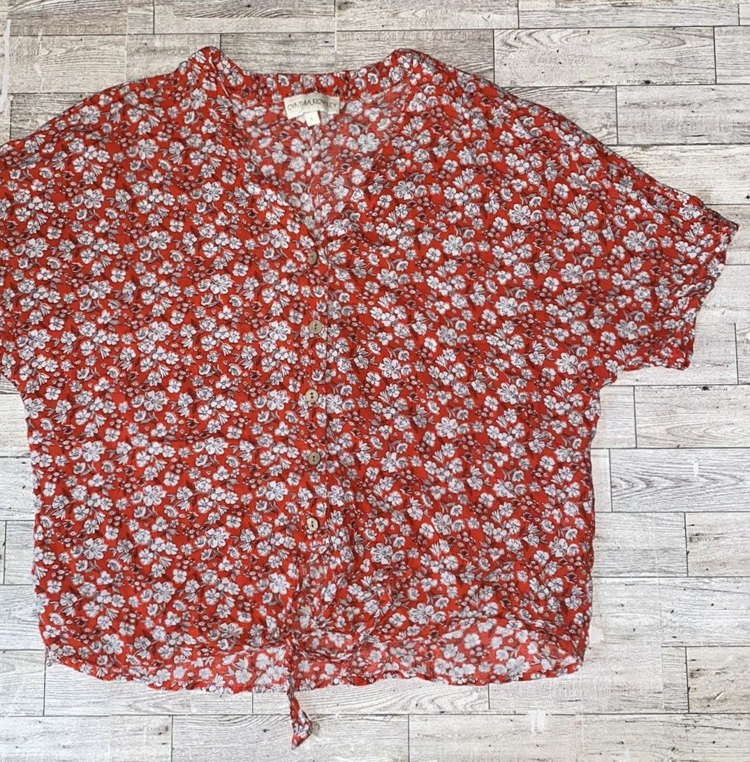 Other Cynthia Rowley, Poppy, Floral, Button Down Blouse Size L / US 10 / IT 46 - 6 Thumbnail