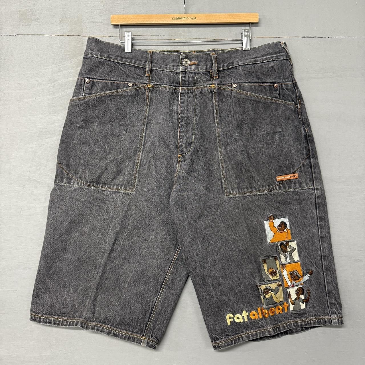 Fubu Y2K Platinum Fubu Embroidered Fat Albert Faded Jorts Size 38 Size US 38 / EU 54 - 1 Thumbnail