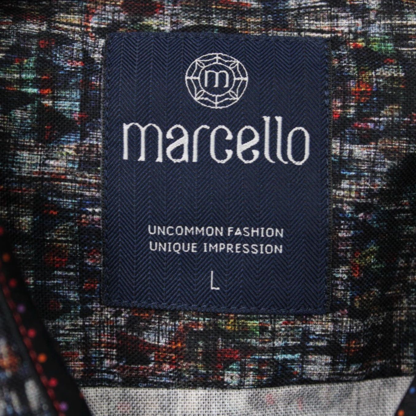 Vintage Marcello Shirt Men L Grey/Blue/Orange Geometric Button-Up Long Sleeve Cotton Shirt Size US L / EU 52-54 / 3 - 5 Thumbnail