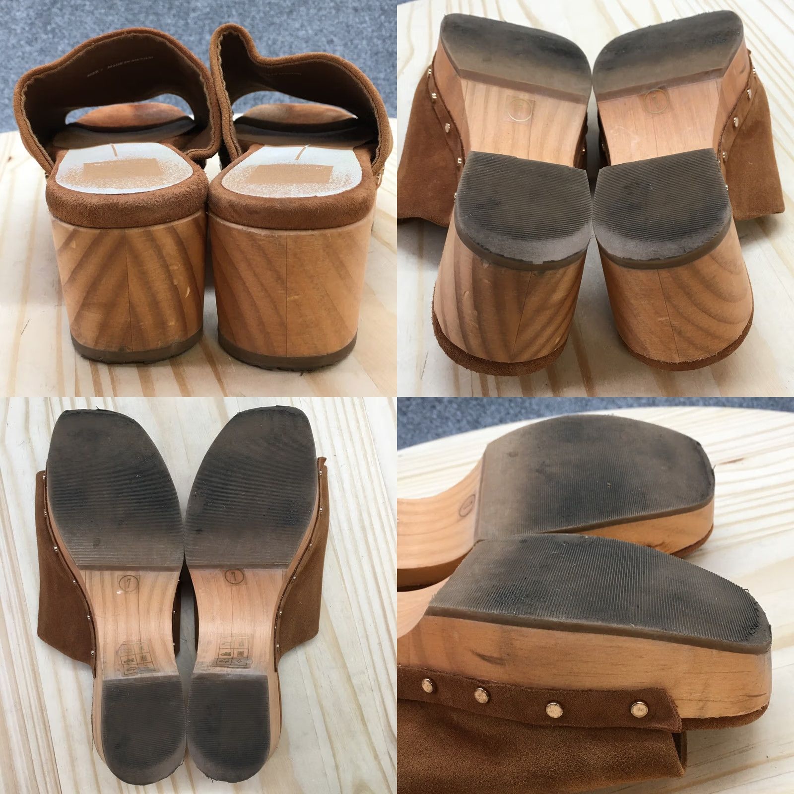 Dolce Vita Dolce Vita Sandals Womens 7 Slip On Slides Brown Leather Studded Size US 7 / IT 37 - 8 Thumbnail