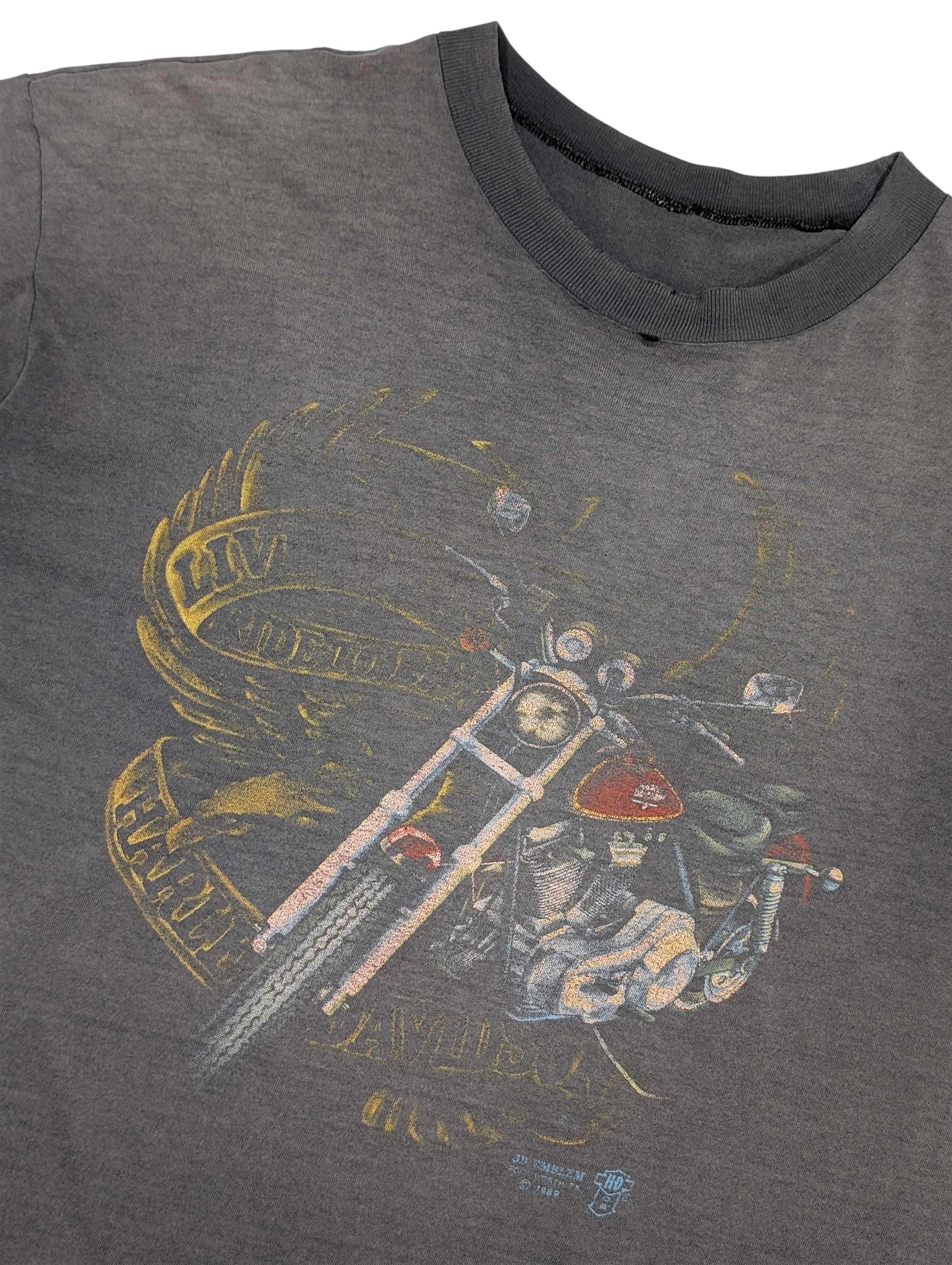 Vintage 80s Harley Davidson Sun Faded Chopper Single Stitch Tee Size US L / EU 52-54 / 3 - 3 Thumbnail