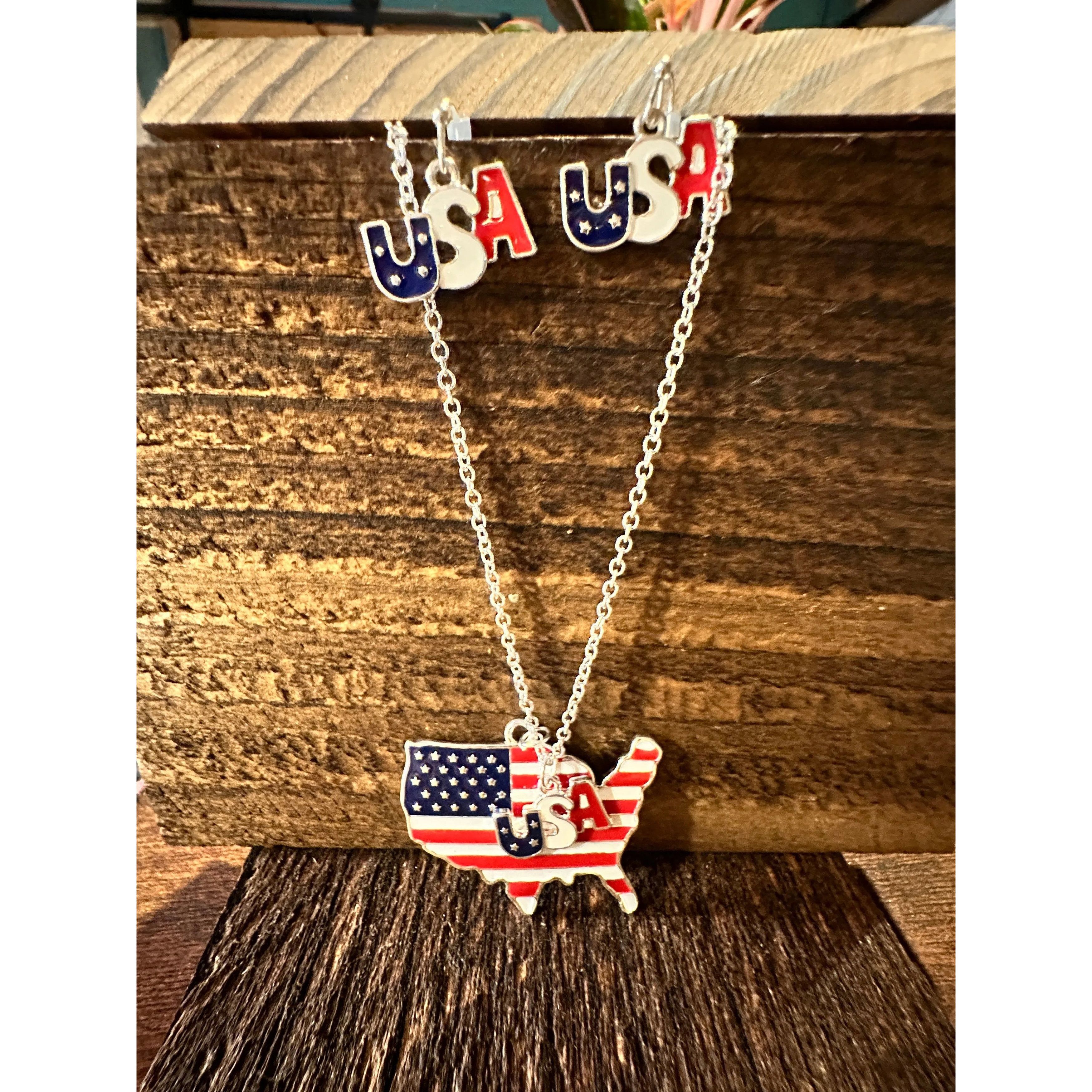 Other Boho America USA Necklace & Earring Set | Patriotic Jewelry Size ONE SIZE - 9 Thumbnail
