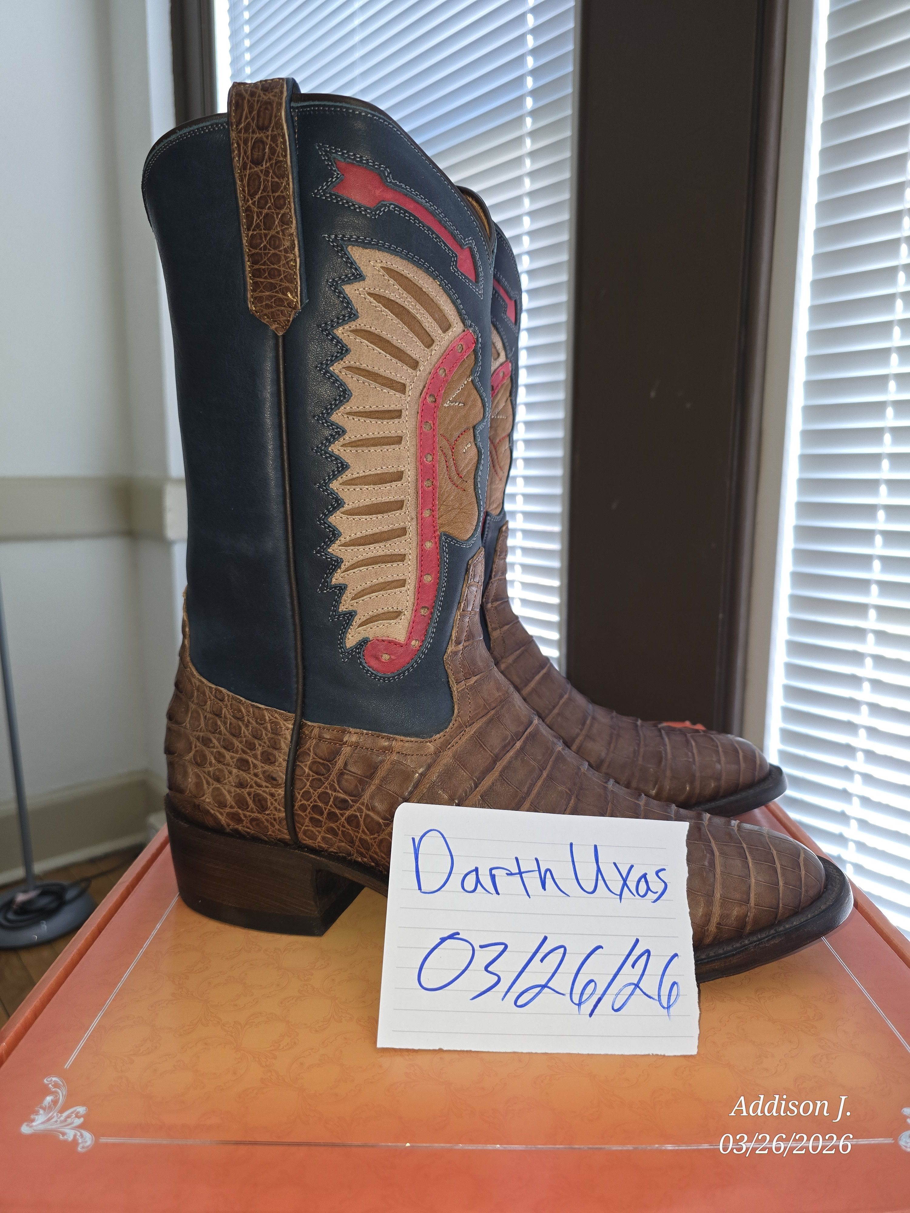 Rios of Mercedes Chocolate Caiman and Mustang Chief Boot Size US 11 / EU 44 - 1 Thumbnail