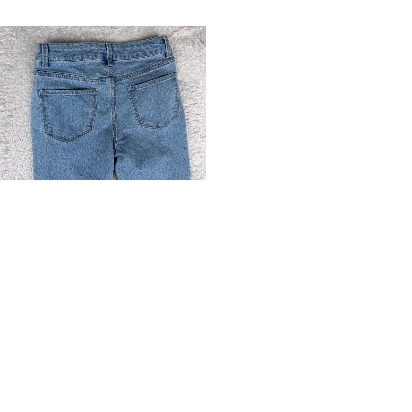 Vintage No Boundaries Jeans Juniors 3 Blue Denim Flared Light Wash Cotton 27x30 Stretch 5-Pocket Size 26" / US 2 / IT 38 - 10 Thumbnail