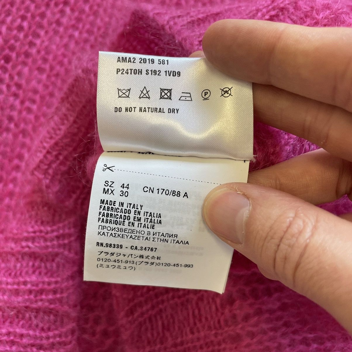 Prada A/W 19 Pink Cobweb Mohair Sweater Size US M / EU 48-50 / 2 - 9 Thumbnail
