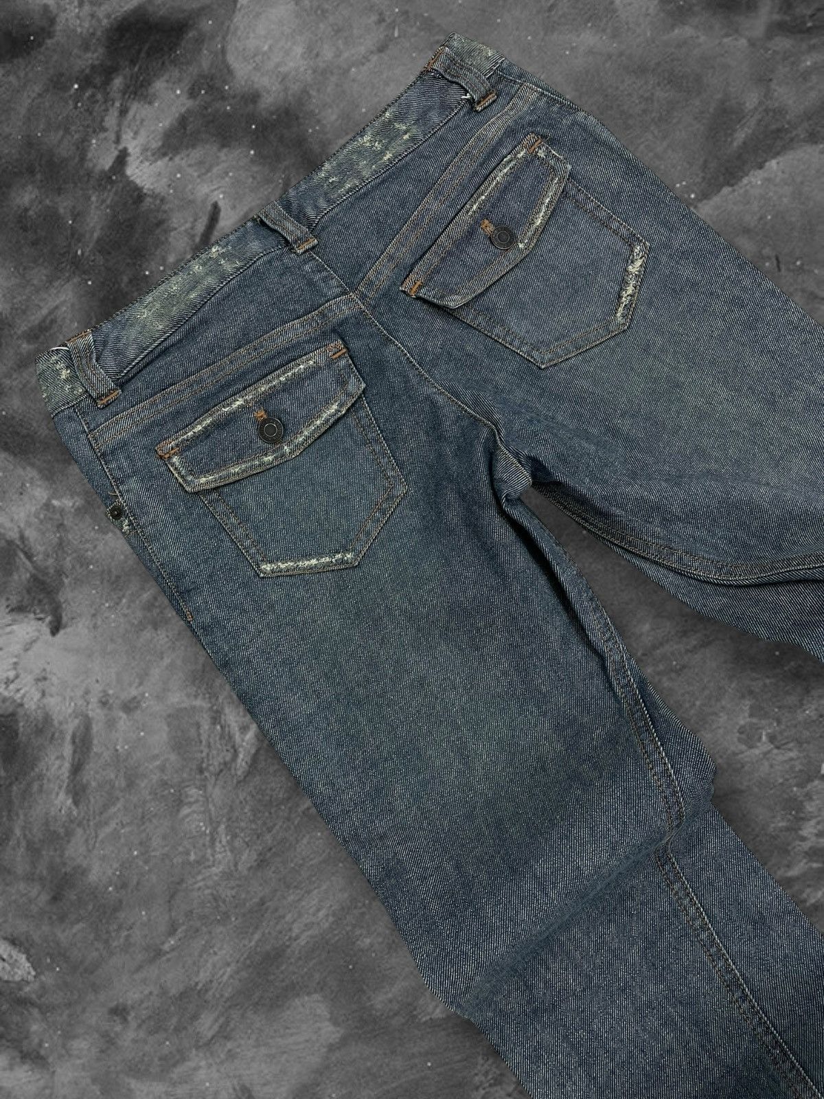 Japanese Brand Vintage Designer Mk Klein Flared Distressed Denim Size US 30 / EU 46 - 14 Thumbnail