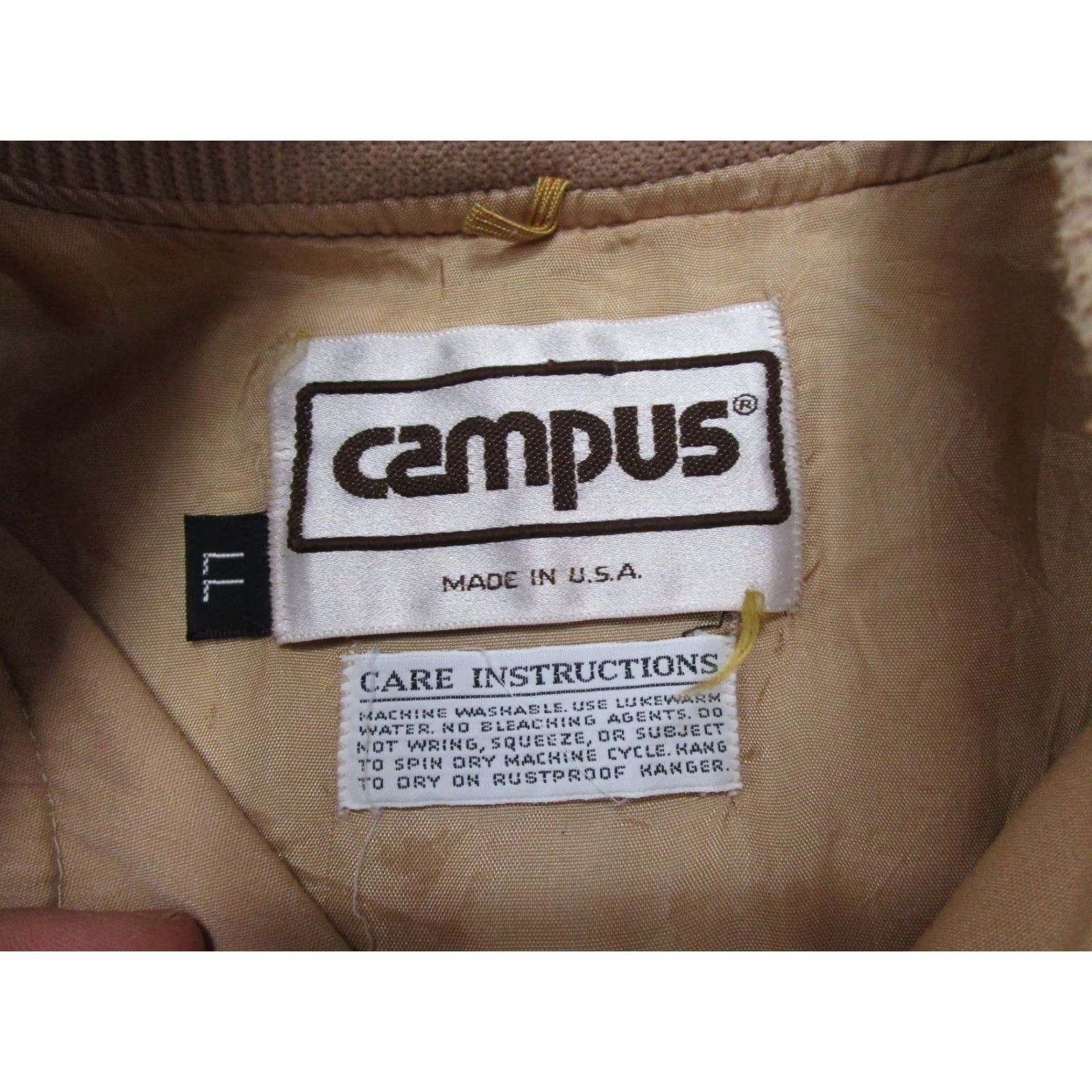 Vintage VINTAGE Campus Bomber Jacket Men's L Brown 80s Full Zip Lightweight Solid SpriNg Fall Winter Casual Size US L / EU 52-54 / 3 - 2 Thumbnail