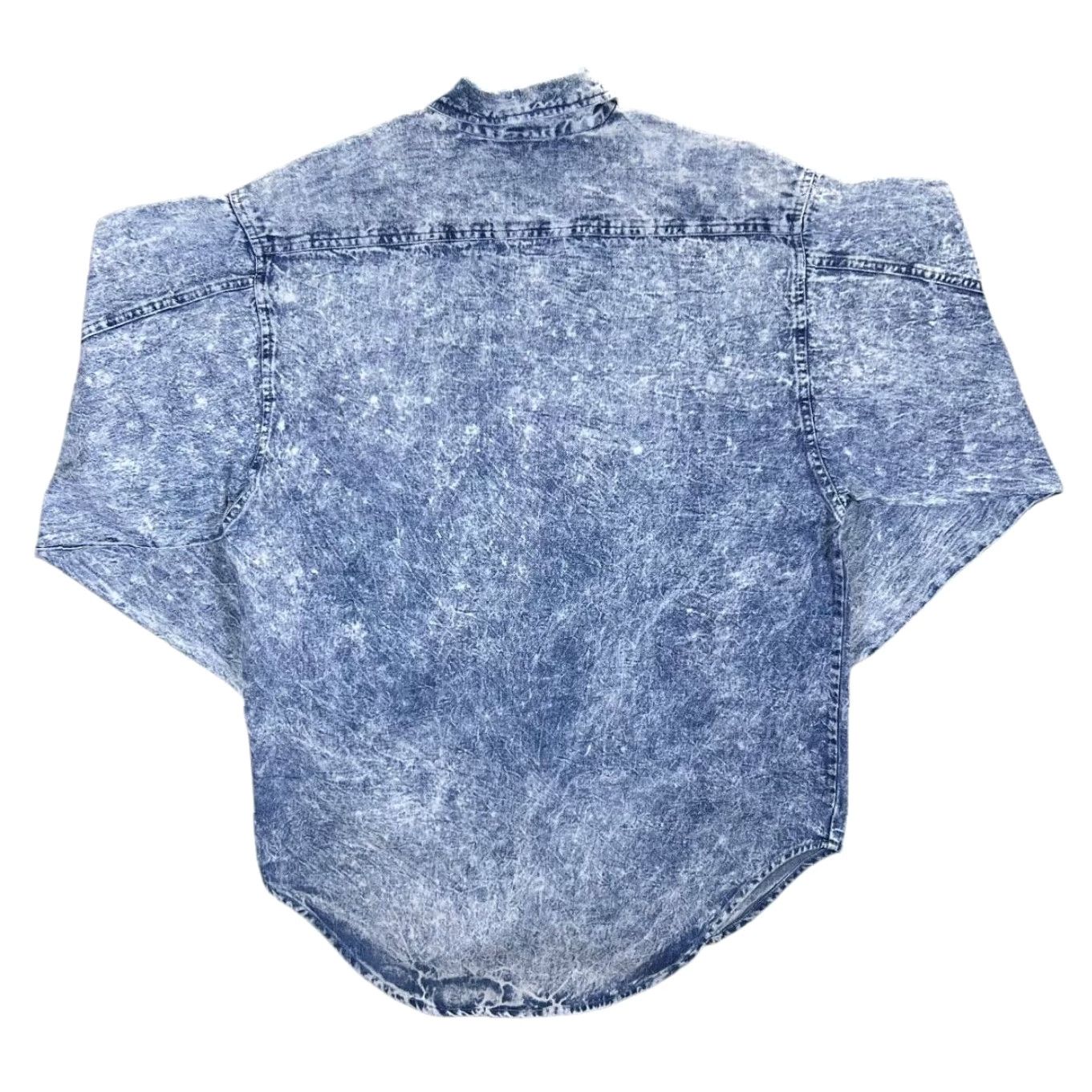 Denime VINTAGE 90s Traffic Acid Wash Blue Denim Long Sleeve Cotton Shirt One Size Large Shirt Mens Blue Denim 90s Size US M / EU 48-50 / 2 - 3 Thumbnail