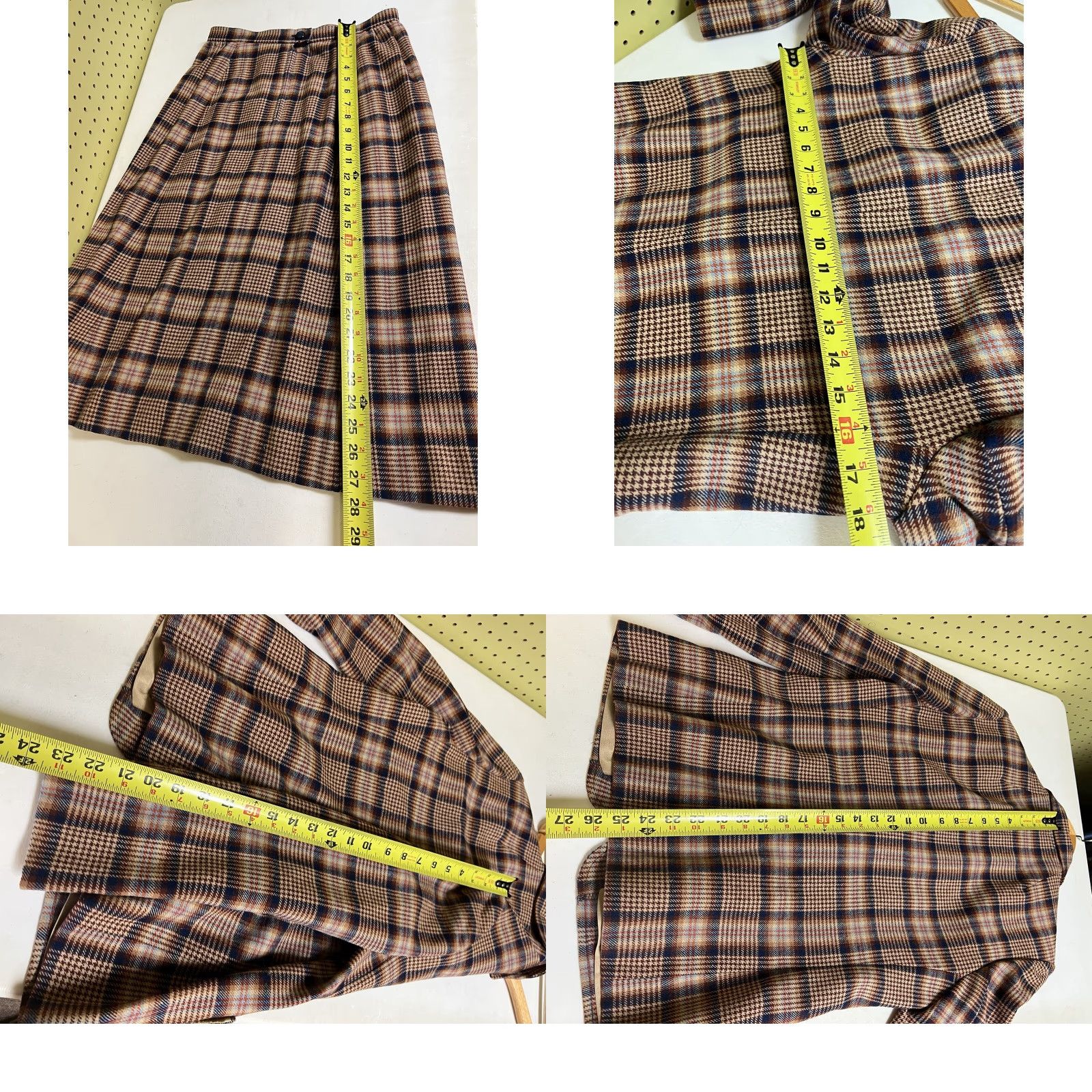 Pendleton VINTAGE Pendleton Wool Plaid Skirt Jacket Suit Sz 11/12 Women 70s Mint Knit 2 Piece Size 32" / US 10 / IT 46 - 9 Thumbnail