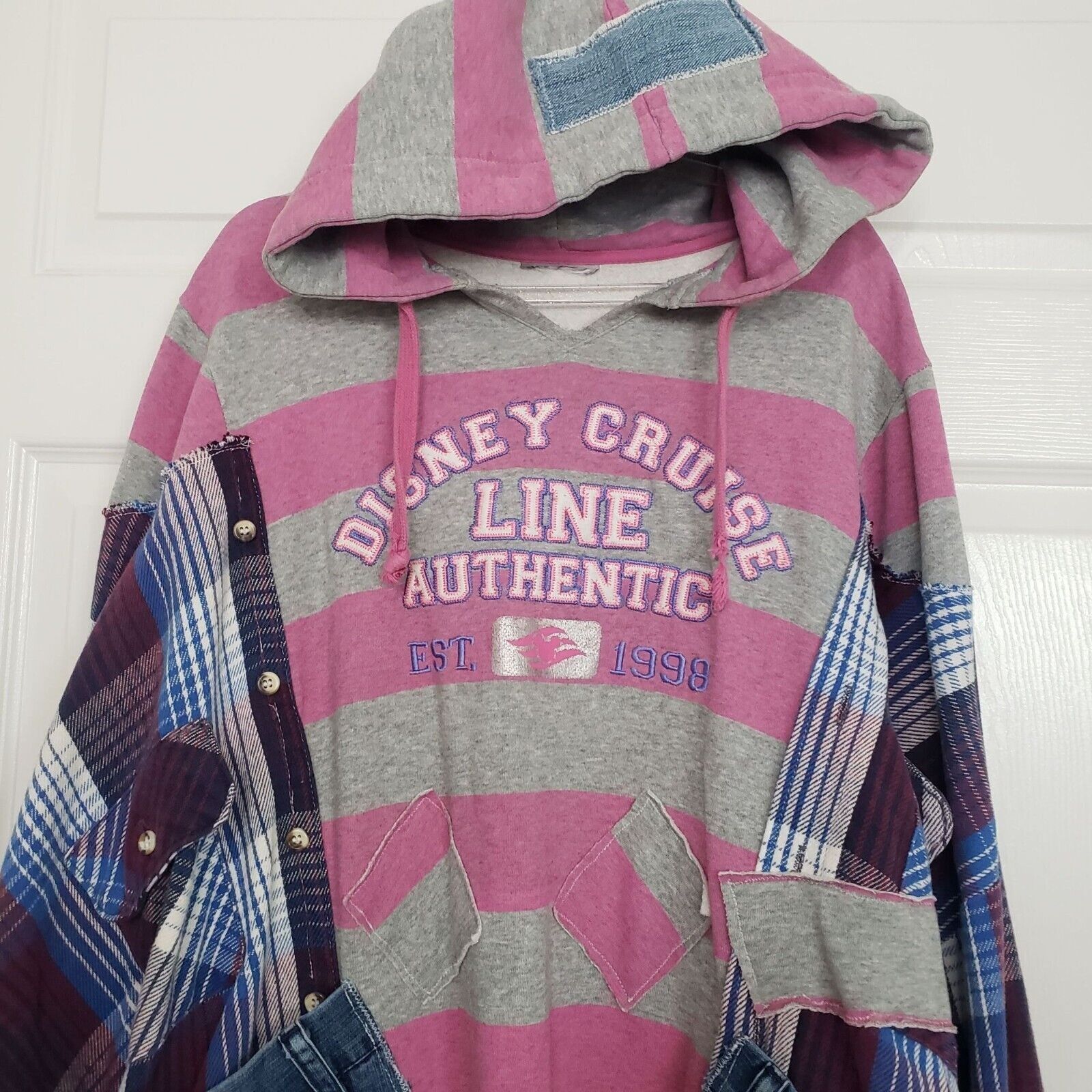 Designer Disney Cruise Line Hoodie Women One Size Blue Upcycled Size ONE SIZE - 2 Thumbnail
