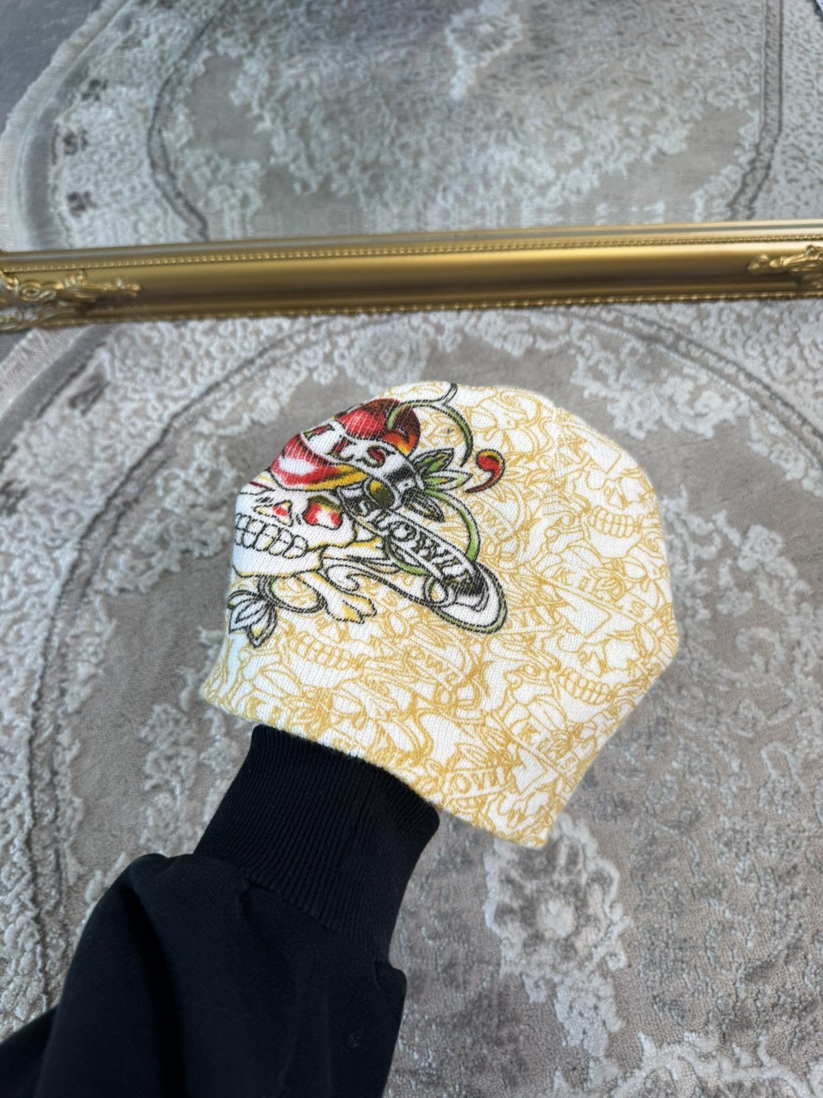 Ed Hardy Ed Hardy Christian Audigier Style Beanie Hat Y2K Hype Skull Size ONE SIZE - 2 Thumbnail