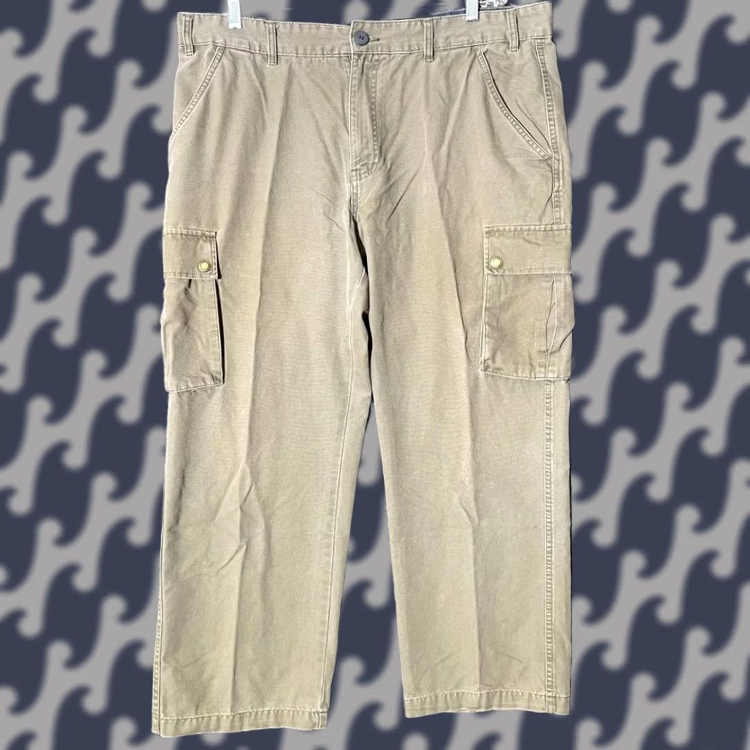 Vintage VINTAGE St. Johns' Bay Khaki Cargo Pants Button Pocket Casual Wear Men 40x30 Mens Regular 28 In Brown Size US 40 / EU 56 - 1 Thumbnail