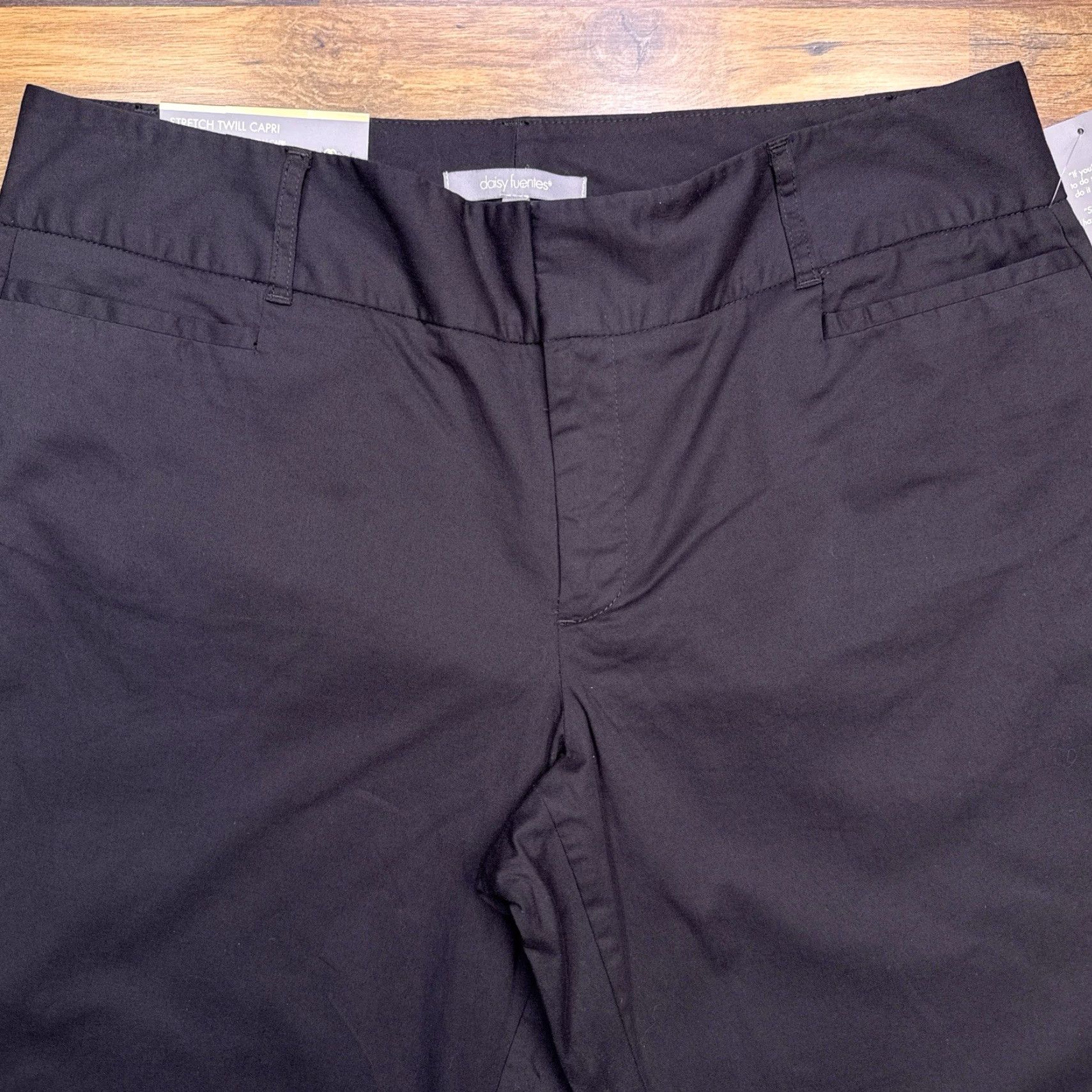 Vintage Daisy Fuentes Capri Pants Onyx 12 Mid Rise Twill Stretch Waist 33 Zipper Straight Leg Women Pants Vintage No N/A Size 34" / US 12 / IT 48 - 3 Thumbnail