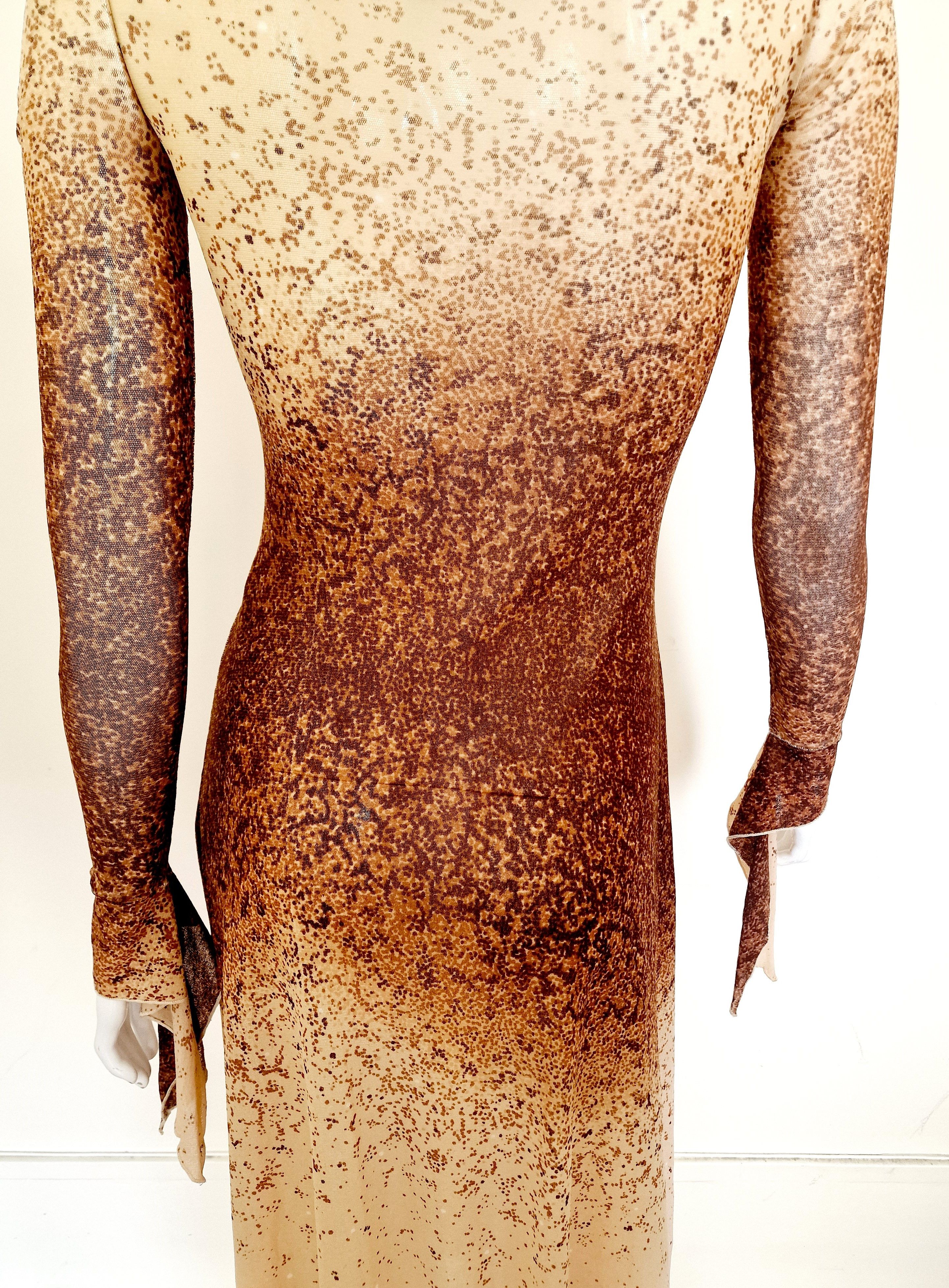 Jean Paul Gaultier Jean Paul Gaultier Sand Optical S/S 2025 Mesh Gown Dress Size L / US 10 / IT 46 - 10 Thumbnail