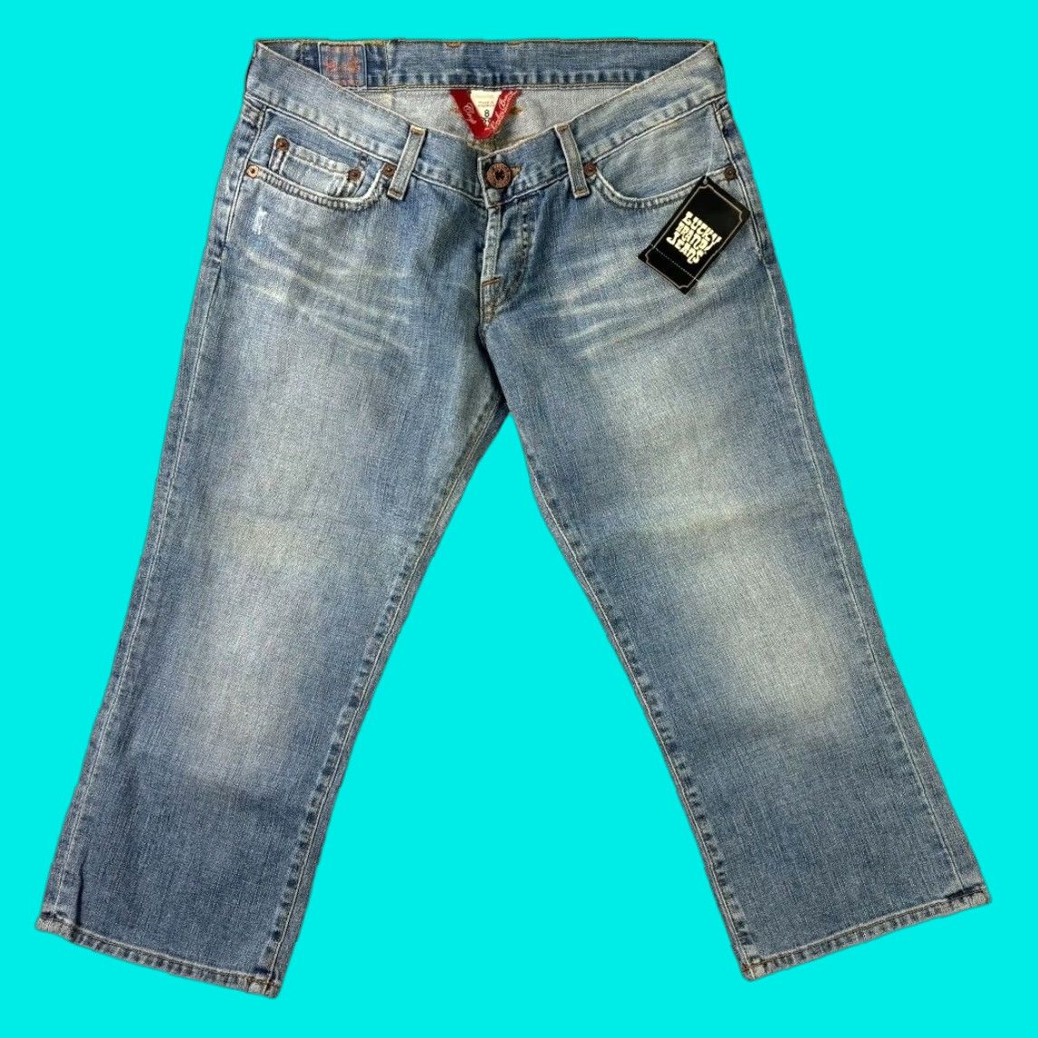VINTAGE Lucky Brand Light Wash Capri Denim Jeans Women Size 8/29 Blue Regular Fit Cotton Spandex Slim Leg Bottoms