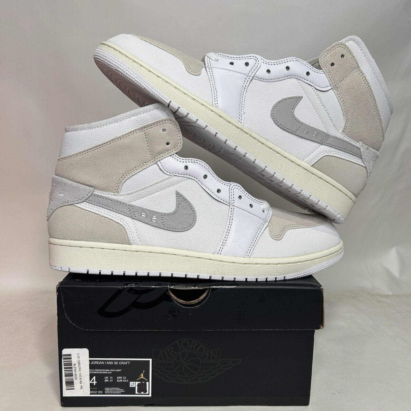 Nike Nike Air Jordan 1 Mid SE Craft “Tech Grey Light Orewood” Size US 14 / EU 47 - 1 Thumbnail