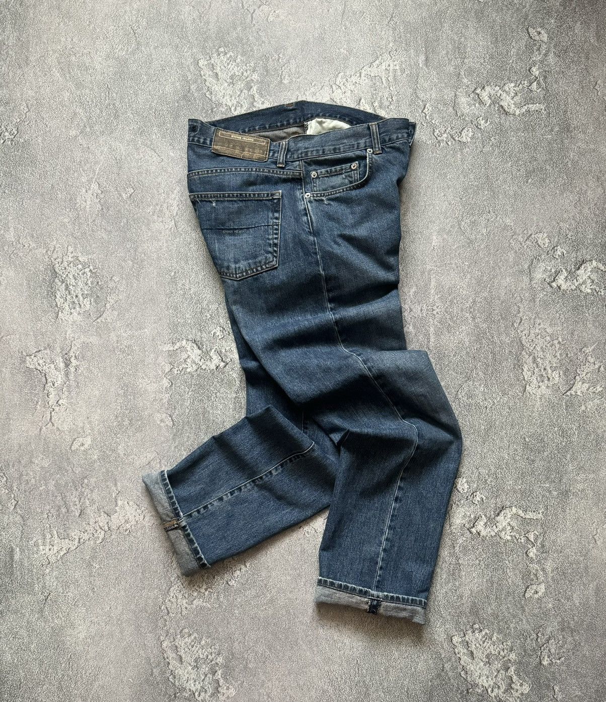 Stone Island × Vintage Stone island SI 33 denim pant trouser Jean chino 90s Size US 33 - 17 Thumbnail