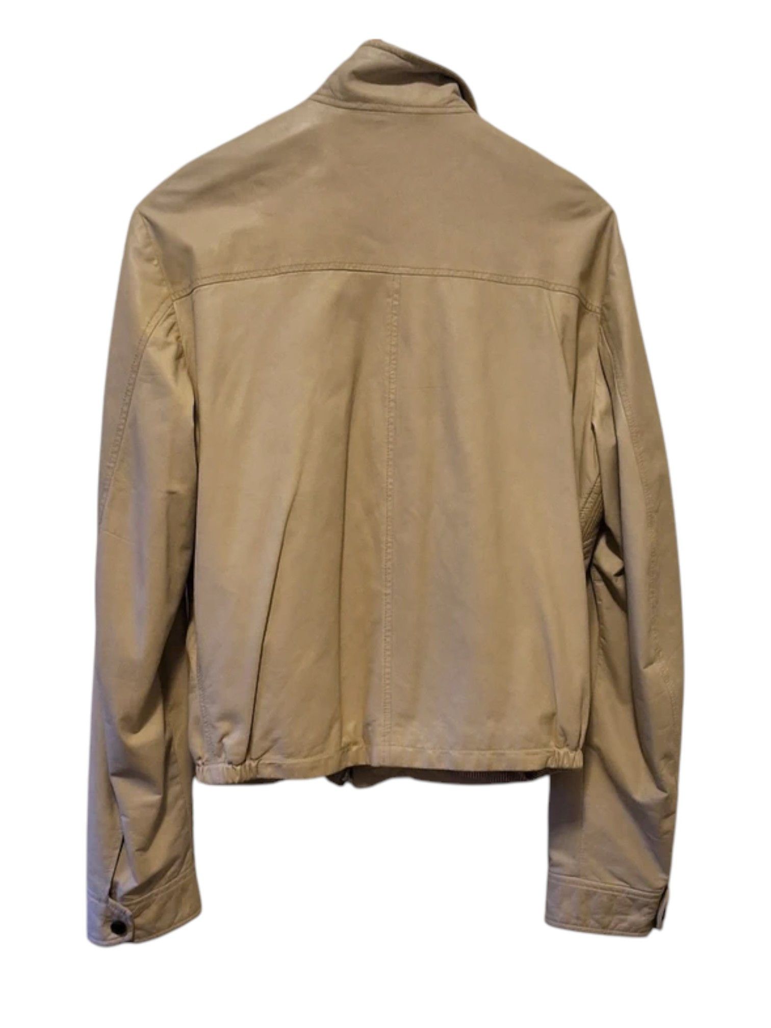 Just Cavalli DSquared² Beige Leather Bomber Jacket w/ Knit Insets, 2000s Size US M / EU 48-50 / 2 - 2 Thumbnail