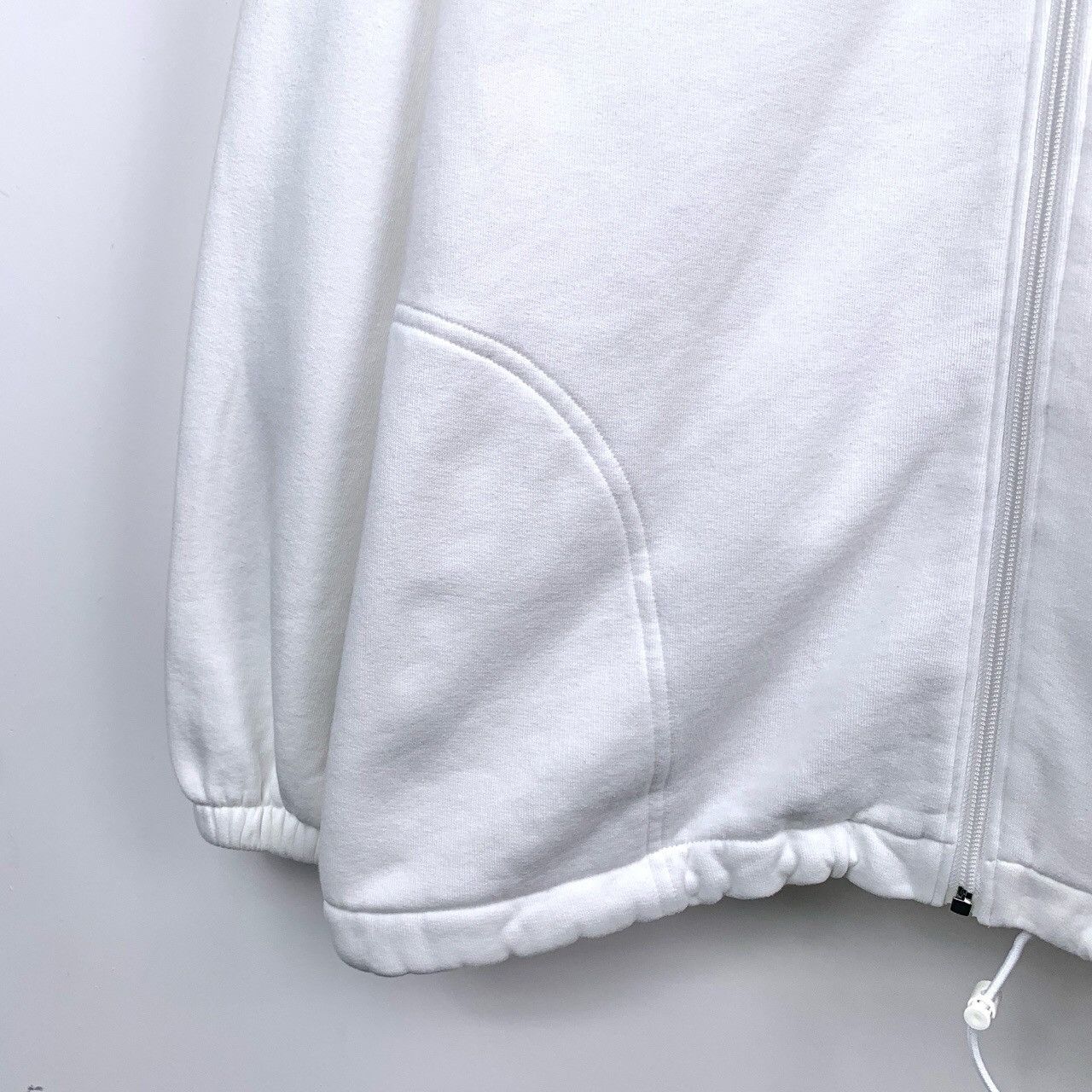Balenciaga Balenciaga Logo Embroidered White Hooded Zip-Up Sweatshirt Size US S / EU 44-46 / 1 - 4 Thumbnail