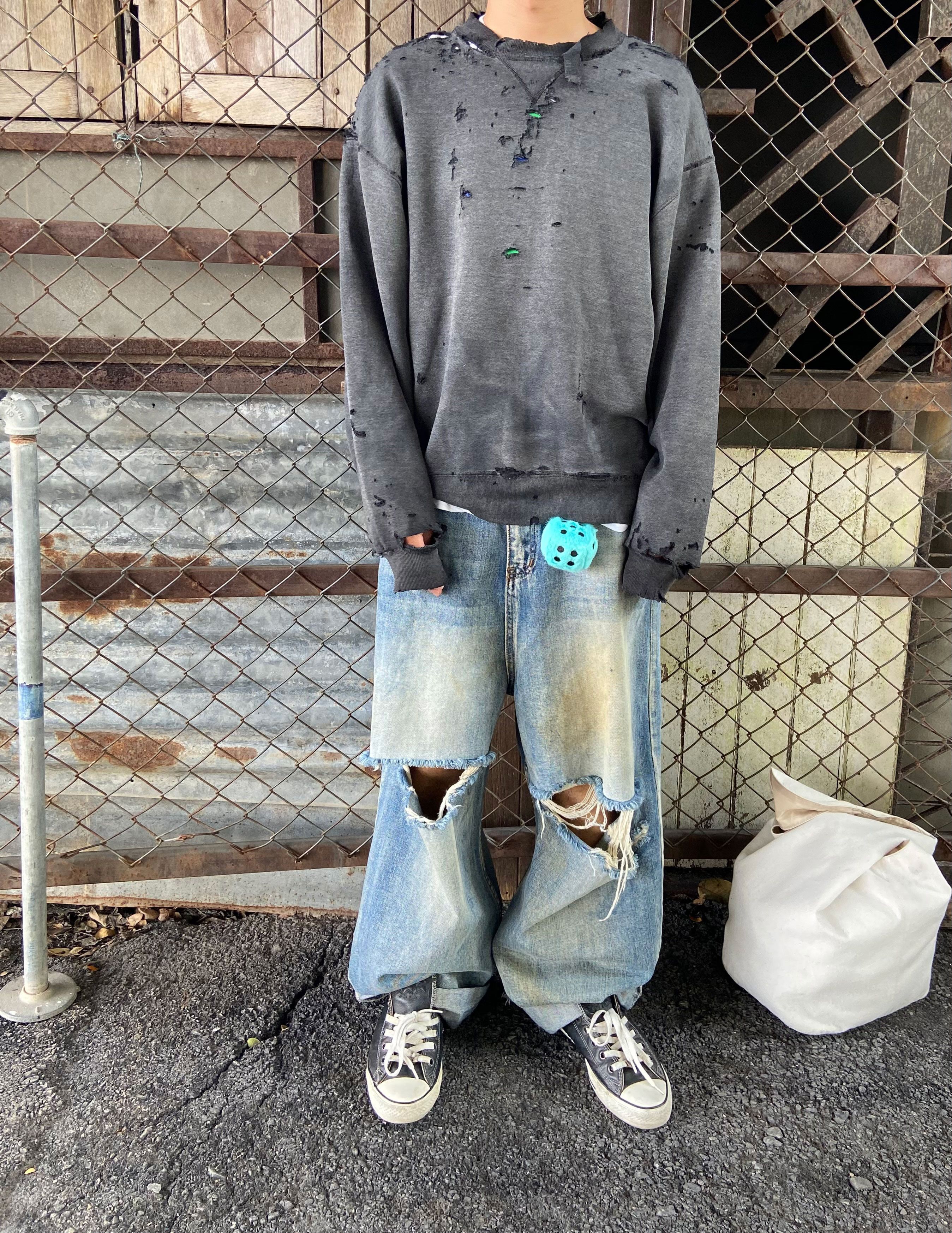 Vintage Thrashed Distressed & Faded Russell Sweatshir ERD Grunge Size US L / EU 52-54 / 3 - 17 Thumbnail